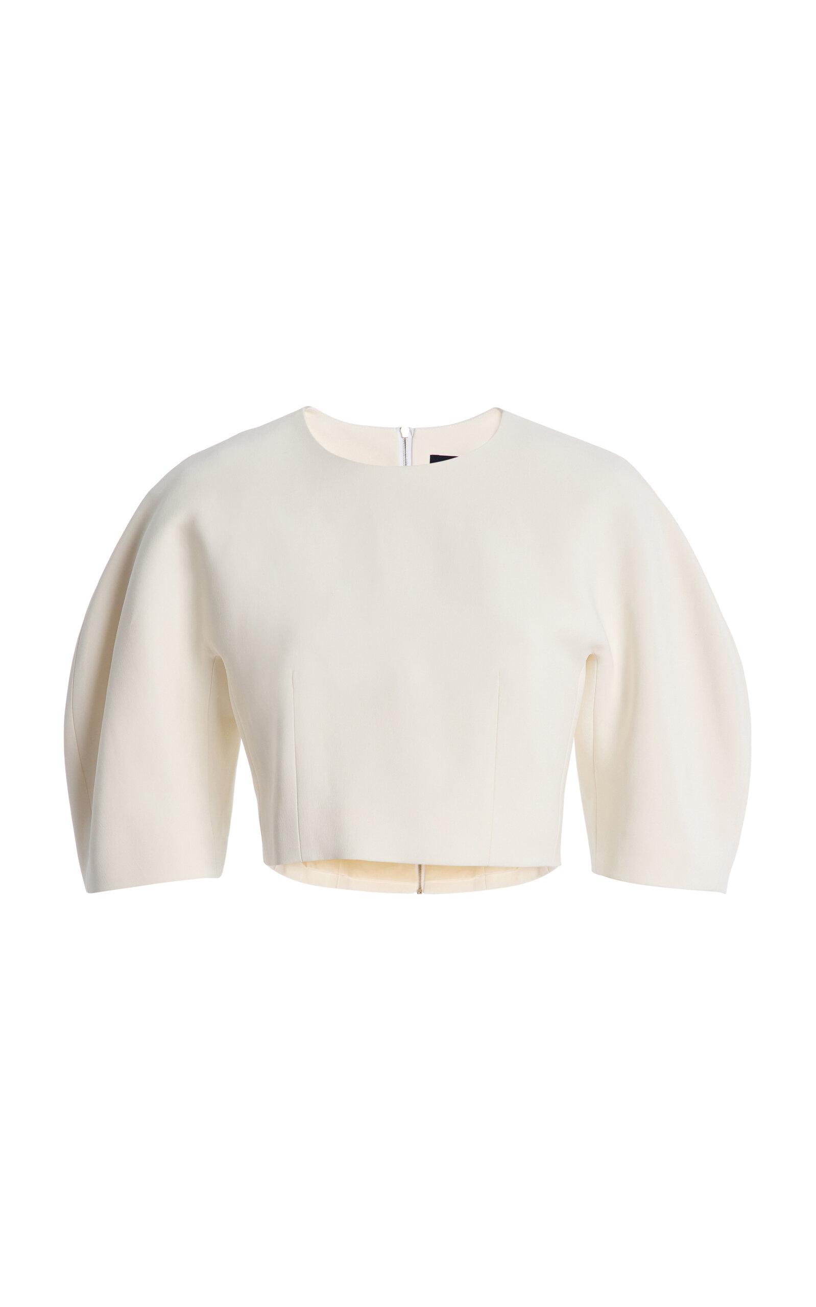 Ashlyn - Kaes Sculpted Cady Crop Top - White - M - Moda Operandi