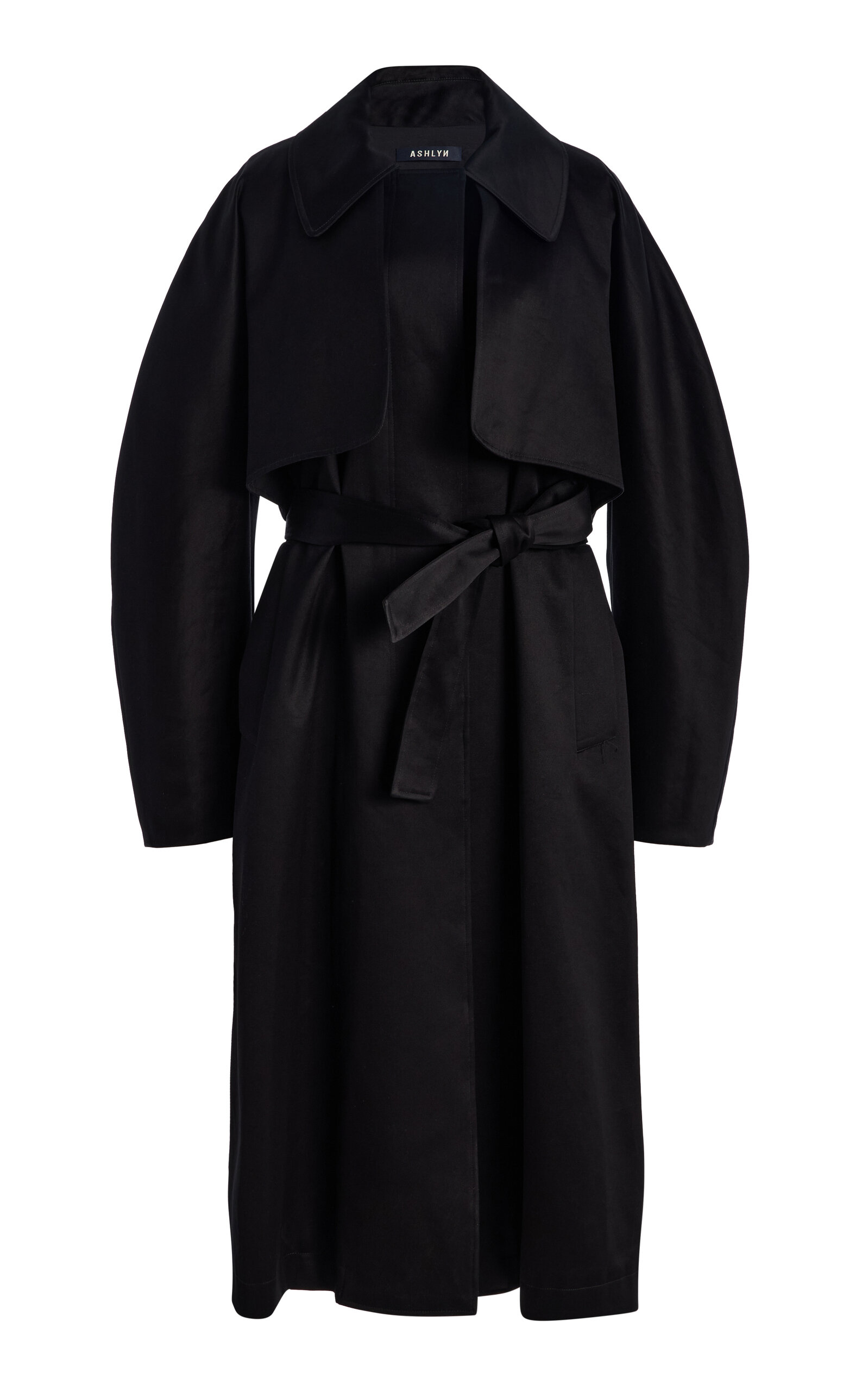 Ashlyn Andre Cotton Trench Coat - Black