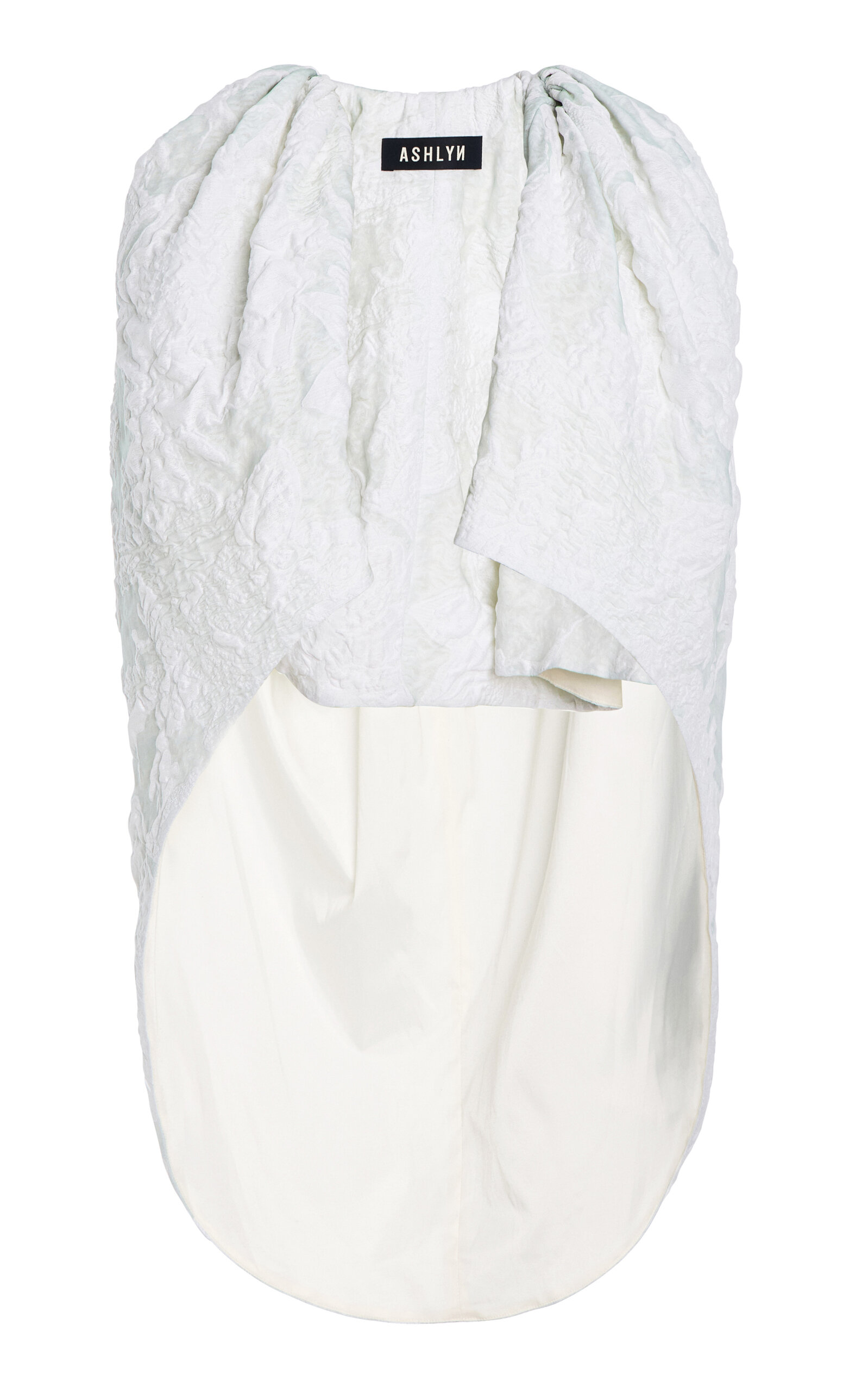 Ashlyn Urna Silk Jacquard Long Cape - Floral - XS