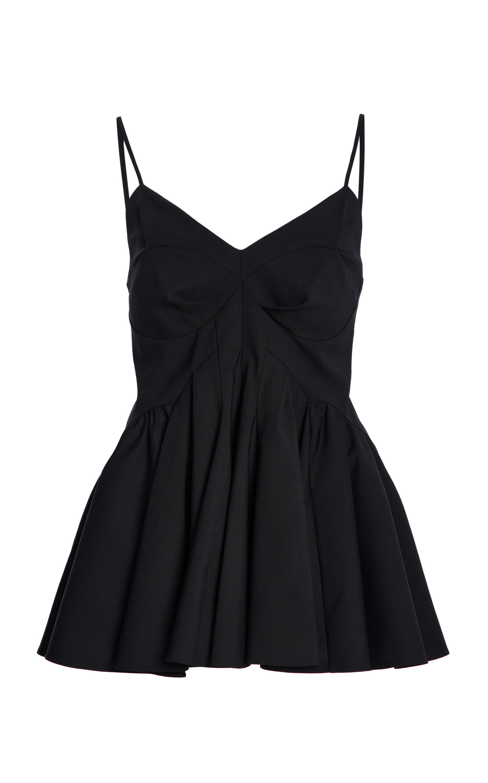Ashlyn Remi Wool Peplum Blouse In Black