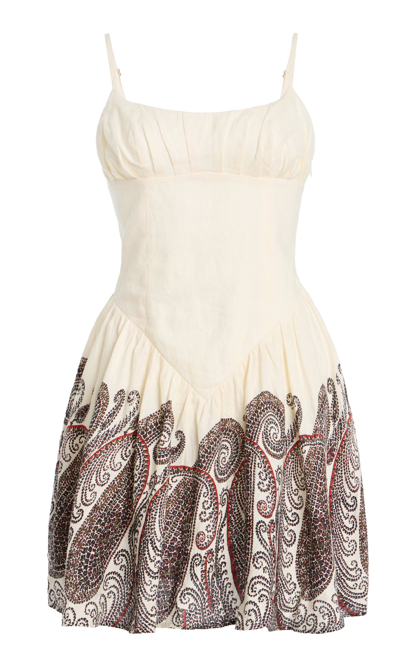 BOTEH Cassia Gathered Linen Mini Dress - Moda Operandi