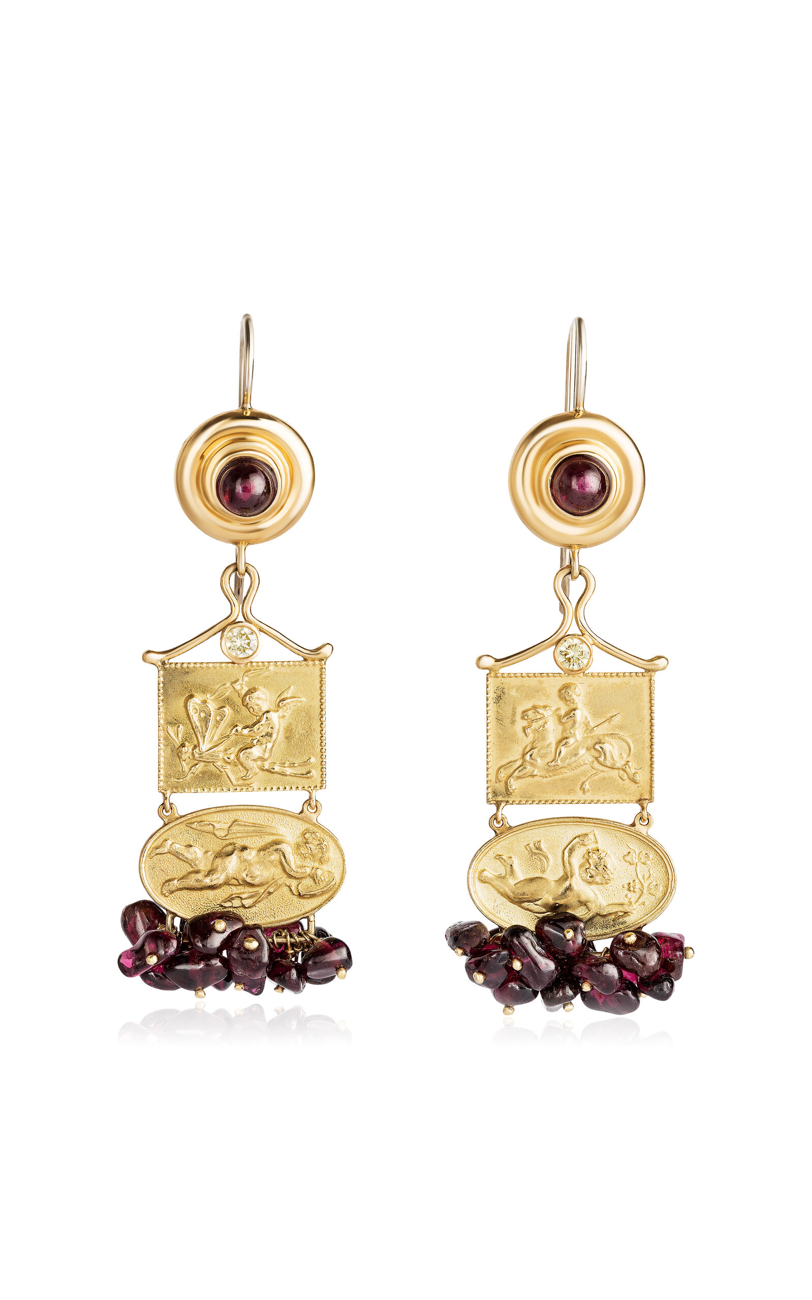 Renato Cipullo Garnet Tesoro Earrings In Gold