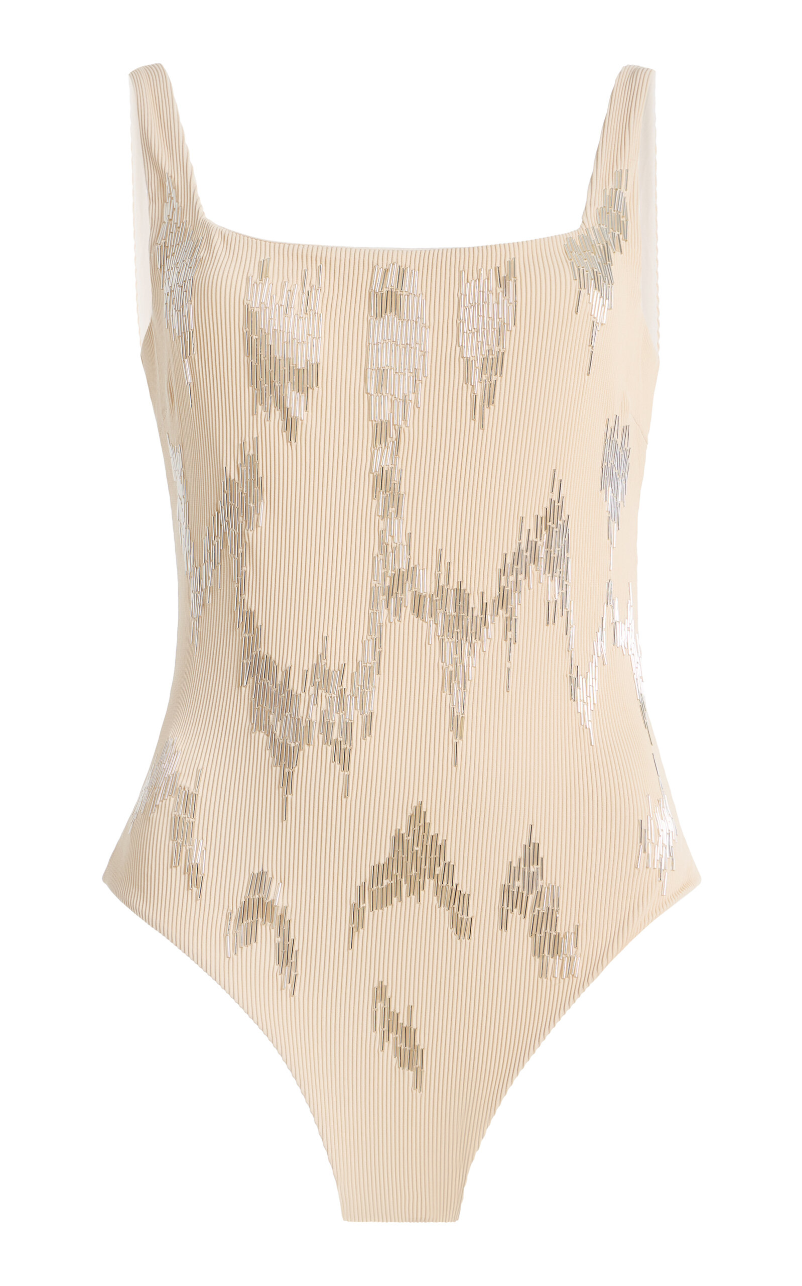 Ziah Arpoador Embroidered One-piece Swimsuit In Neutral