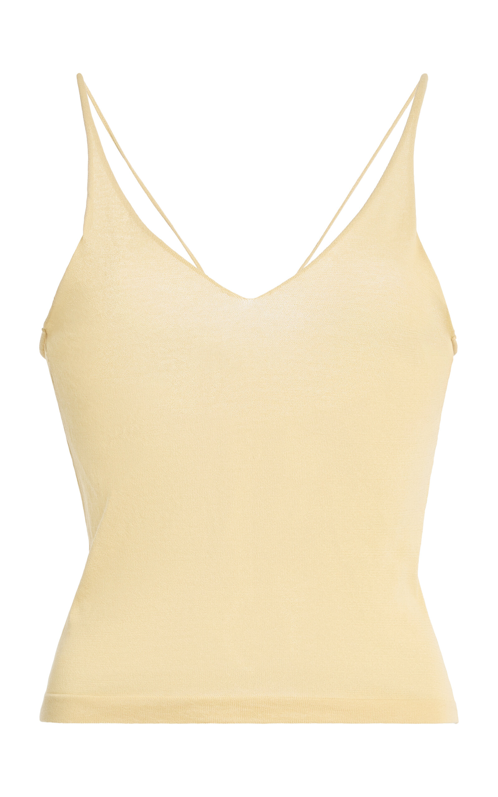 Ziah Cotton-blend Sheer Knit Cami Top In Neutral