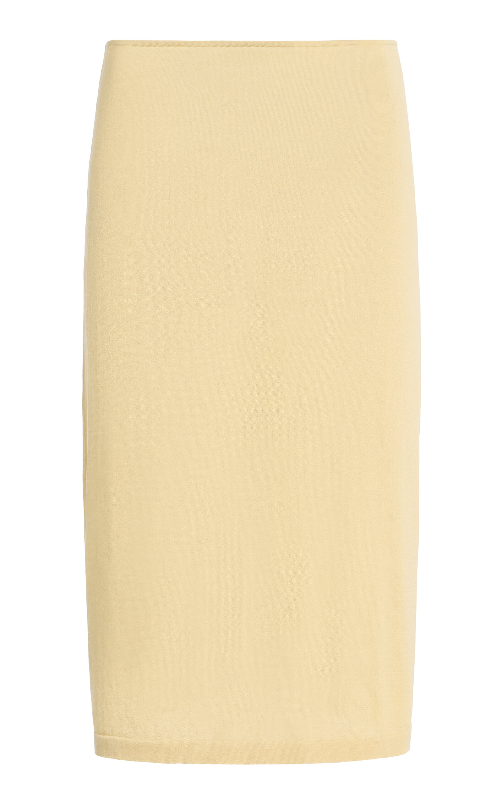 Ziah Cotton-blend Sheer Knit Midi Skirt In Neutral
