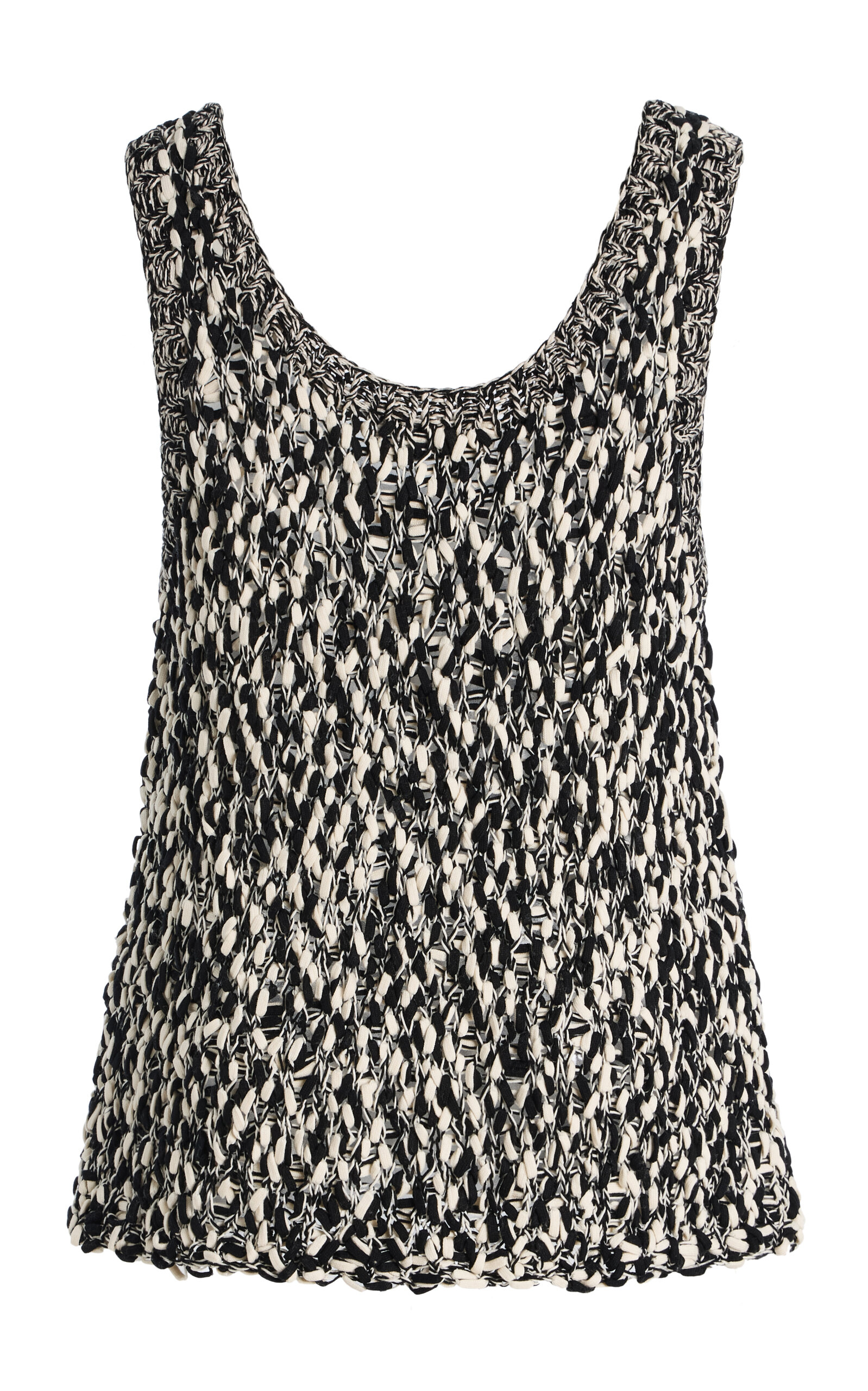 Christopher John Rogers Hand-knit Marled Cotton Top In Multi
