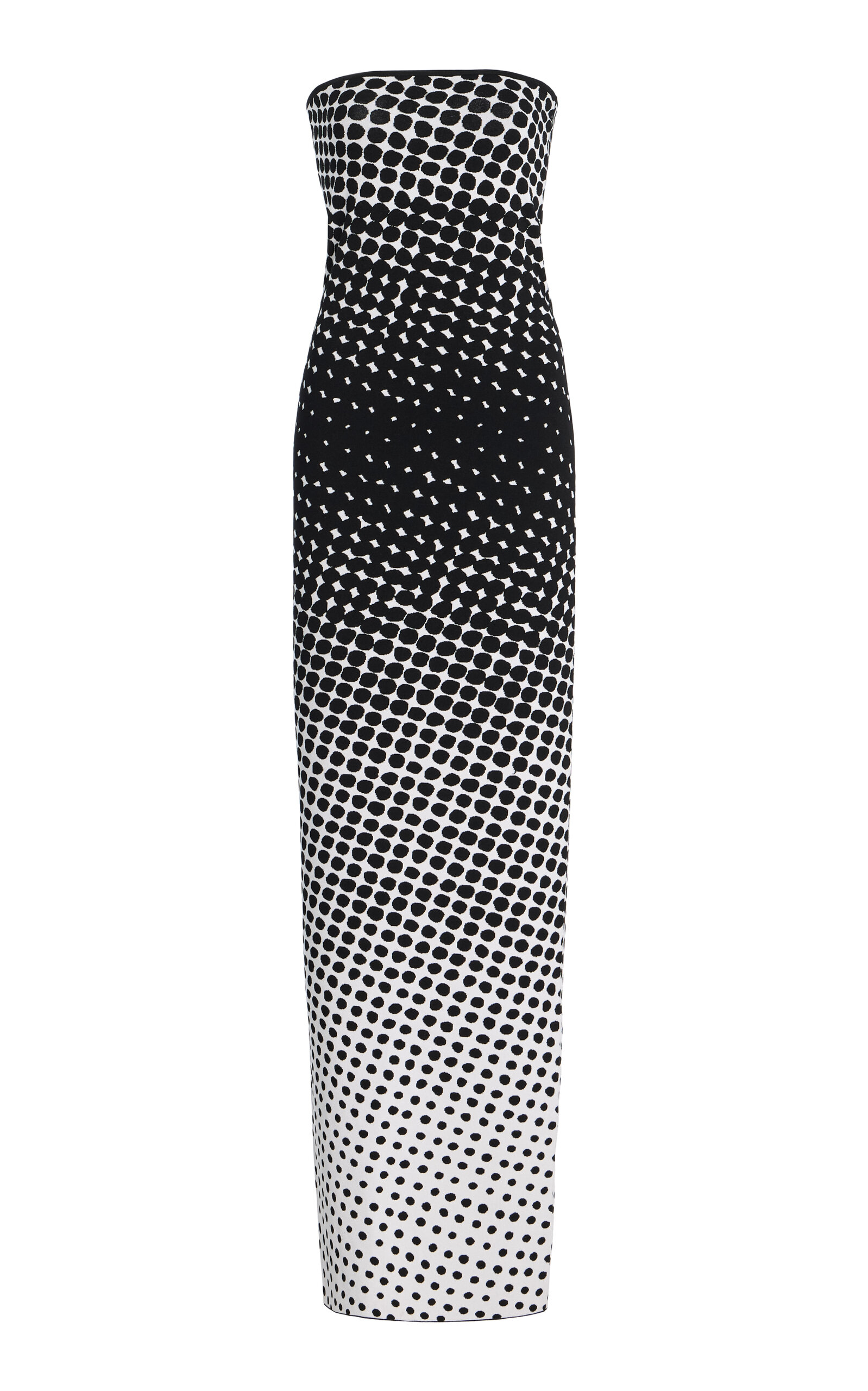 Christopher John Rogers Wiggle-dot Knit Maxi Column Dress In Multi
