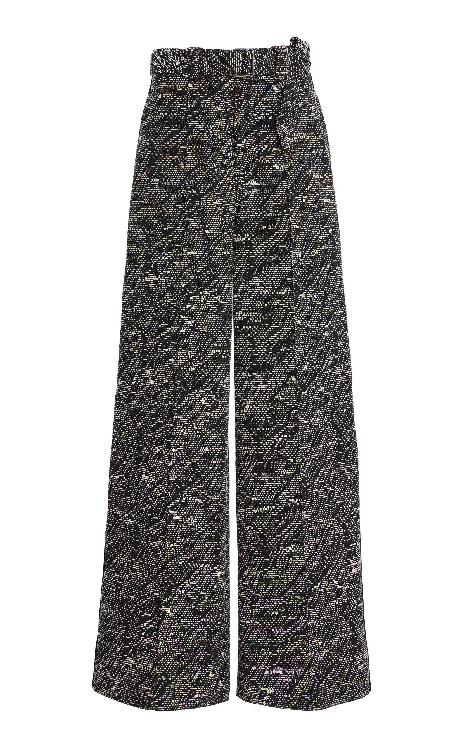 Christopher John Rogers Cotton-blend Slub-jacquard Wide-leg Trousers In Multi