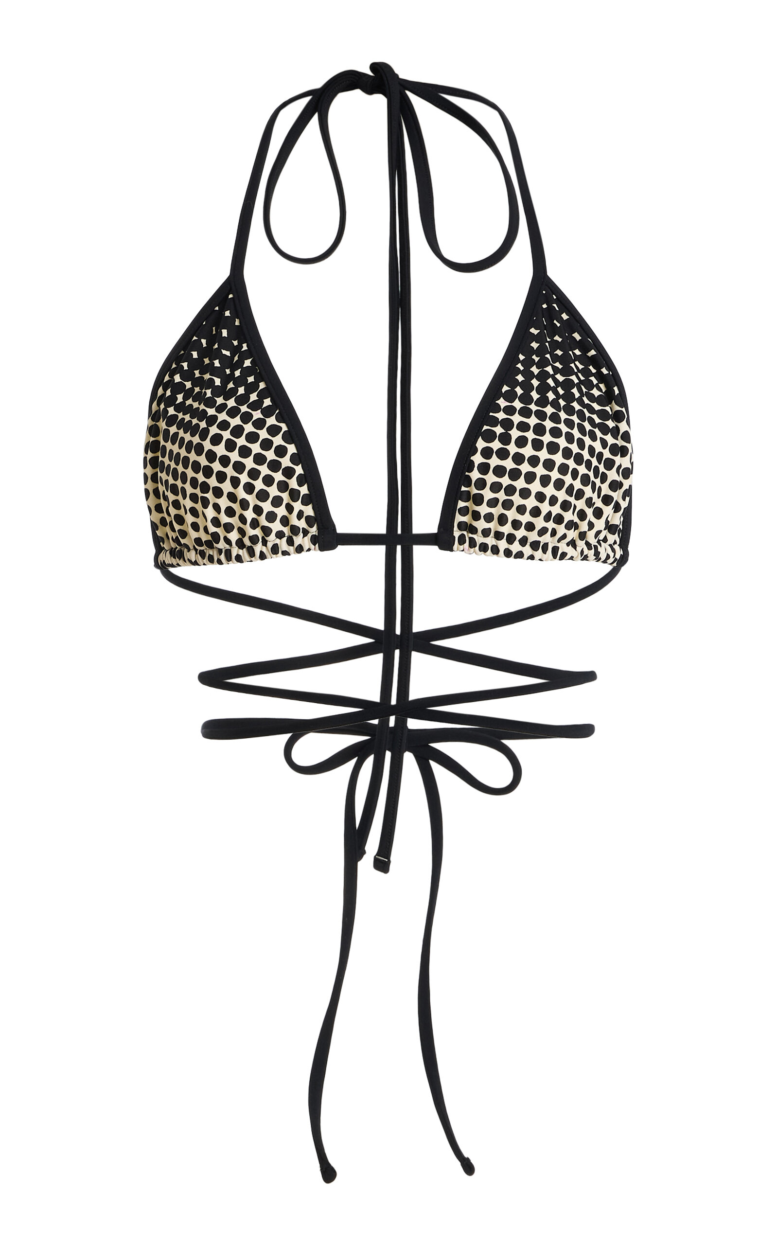 Christopher John Rogers Wiggle-dot Bikini Top In Black