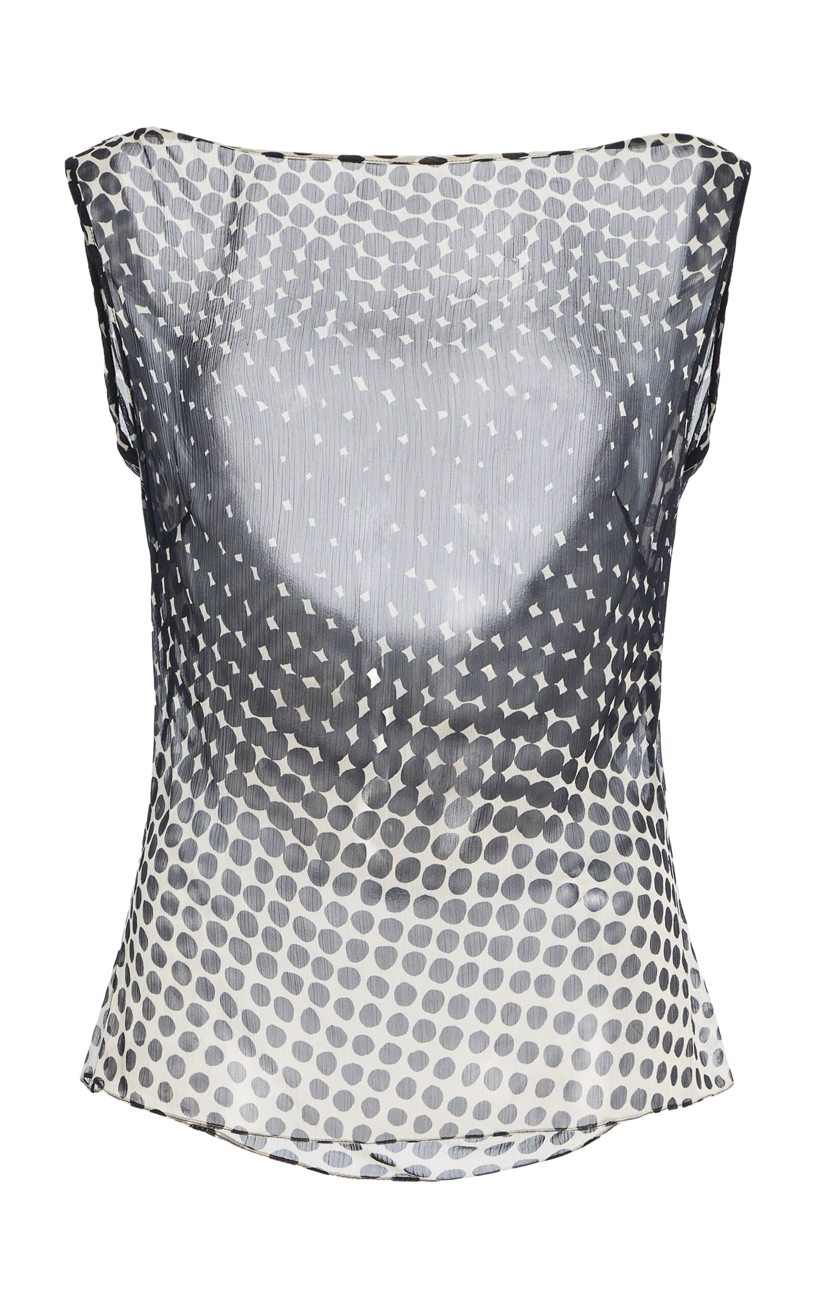 Christopher John Rogers Wiggle-Dot Sheer Top - Black/white