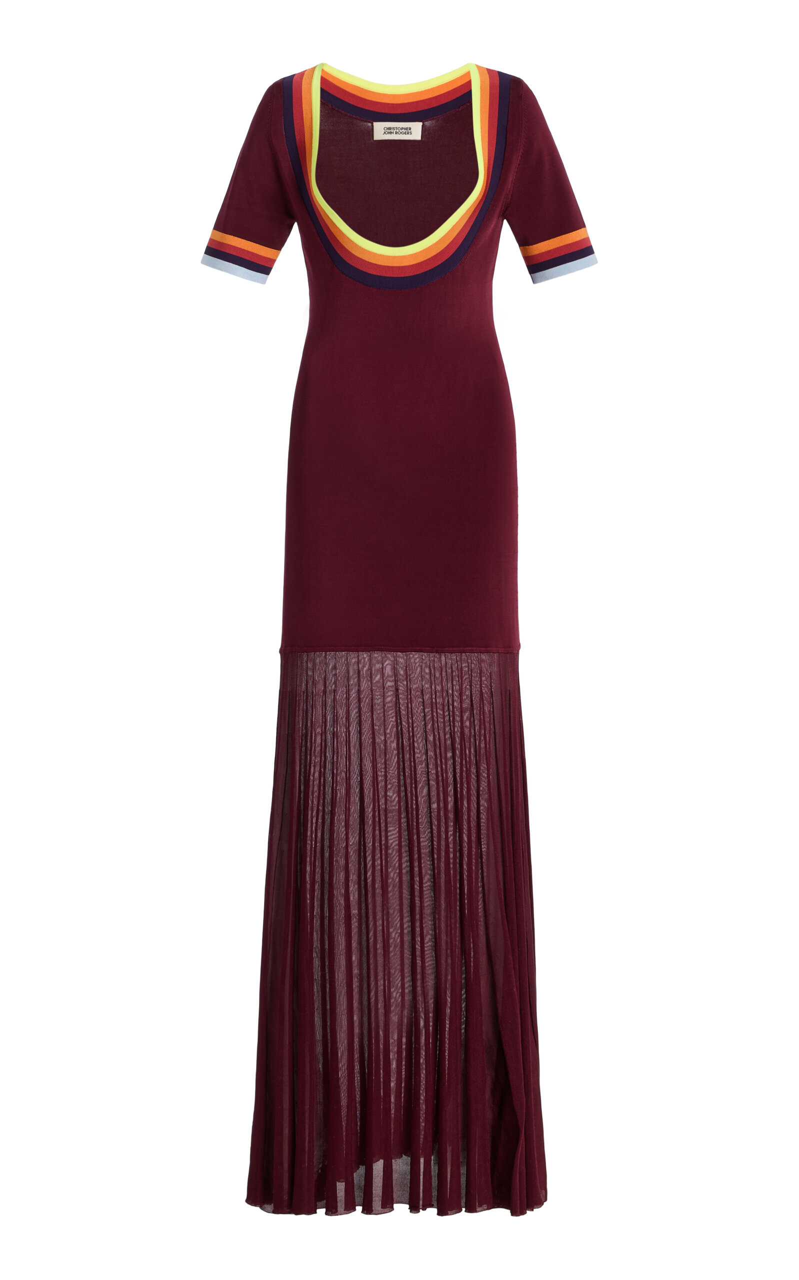 Christopher John Rogers Knit Maxi Dress In Red
