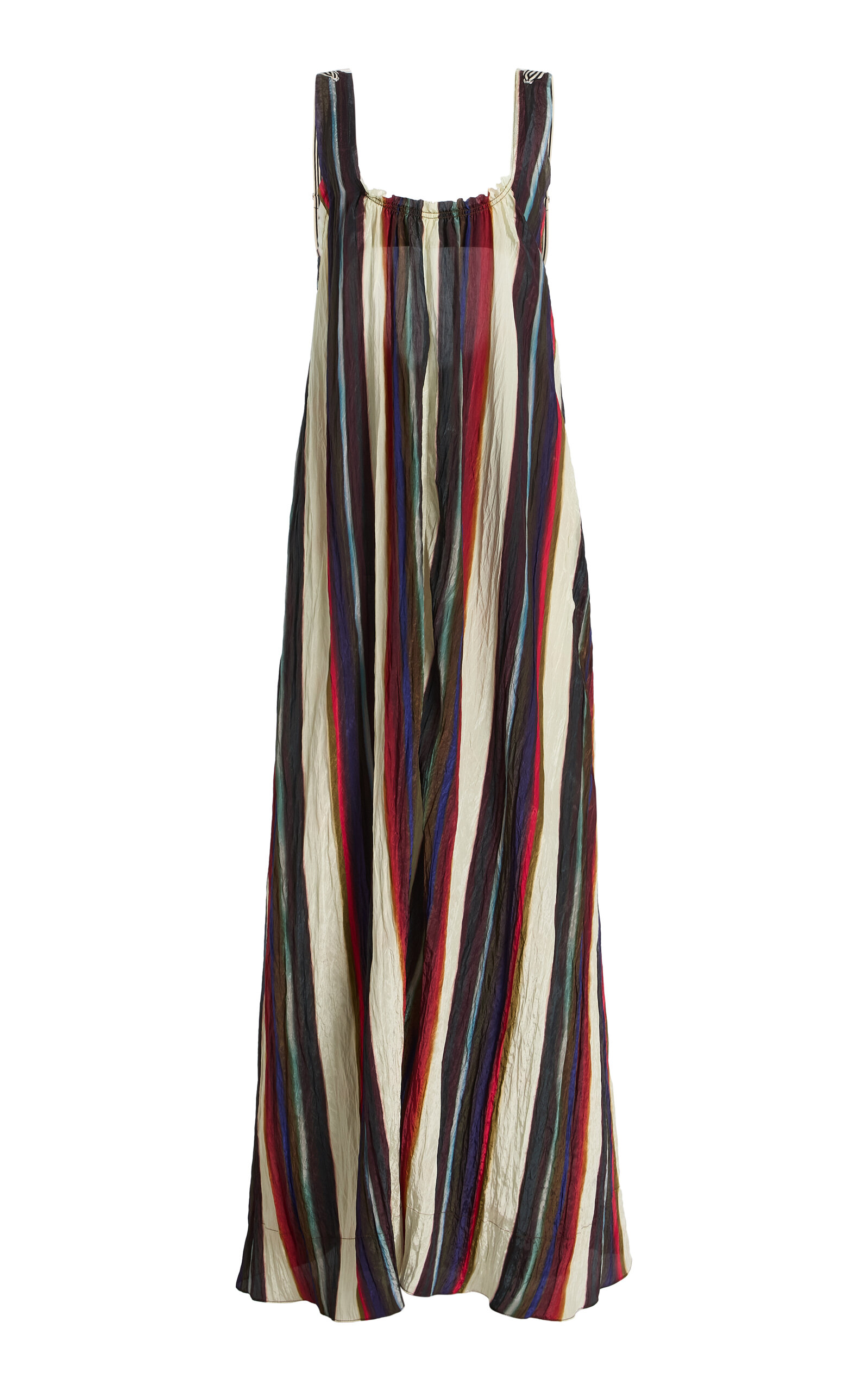 Christopher John Rogers Morris Stripe Trapeze Maxi Dress In Multi