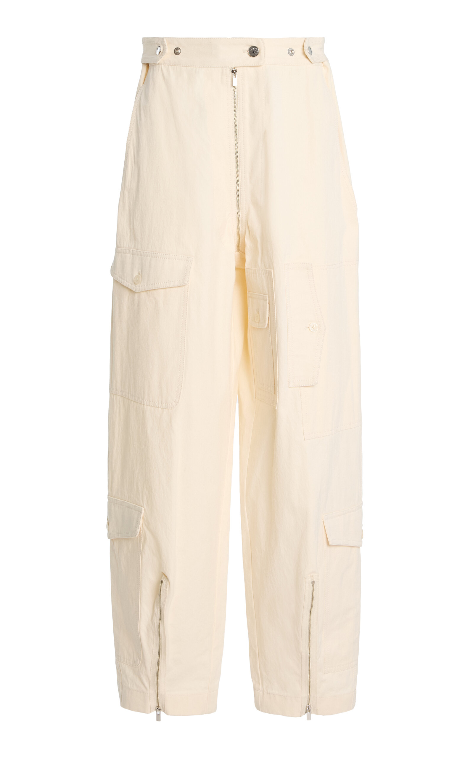 Christopher John Rogers Cotton Cargo Pants In White