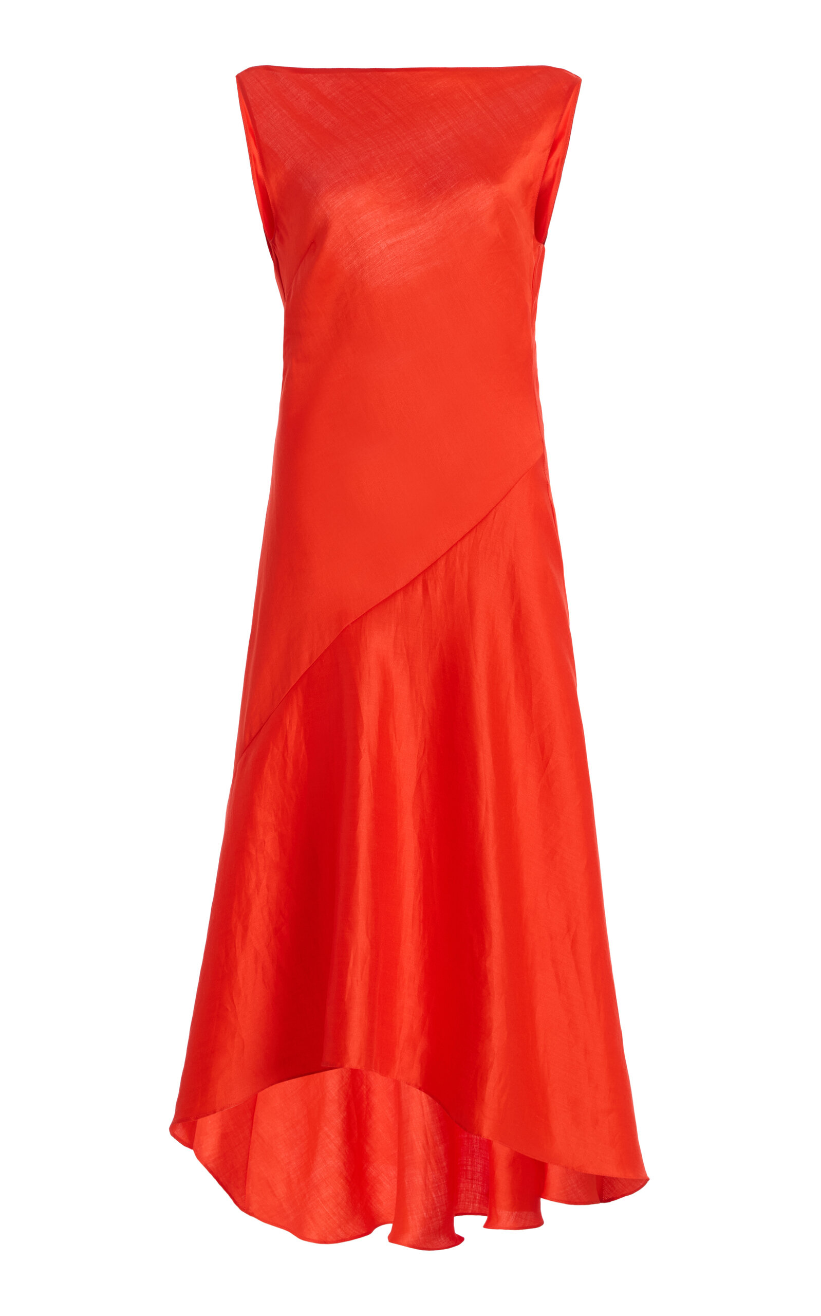 Christopher John Rogers Draped Midi Dress - Red