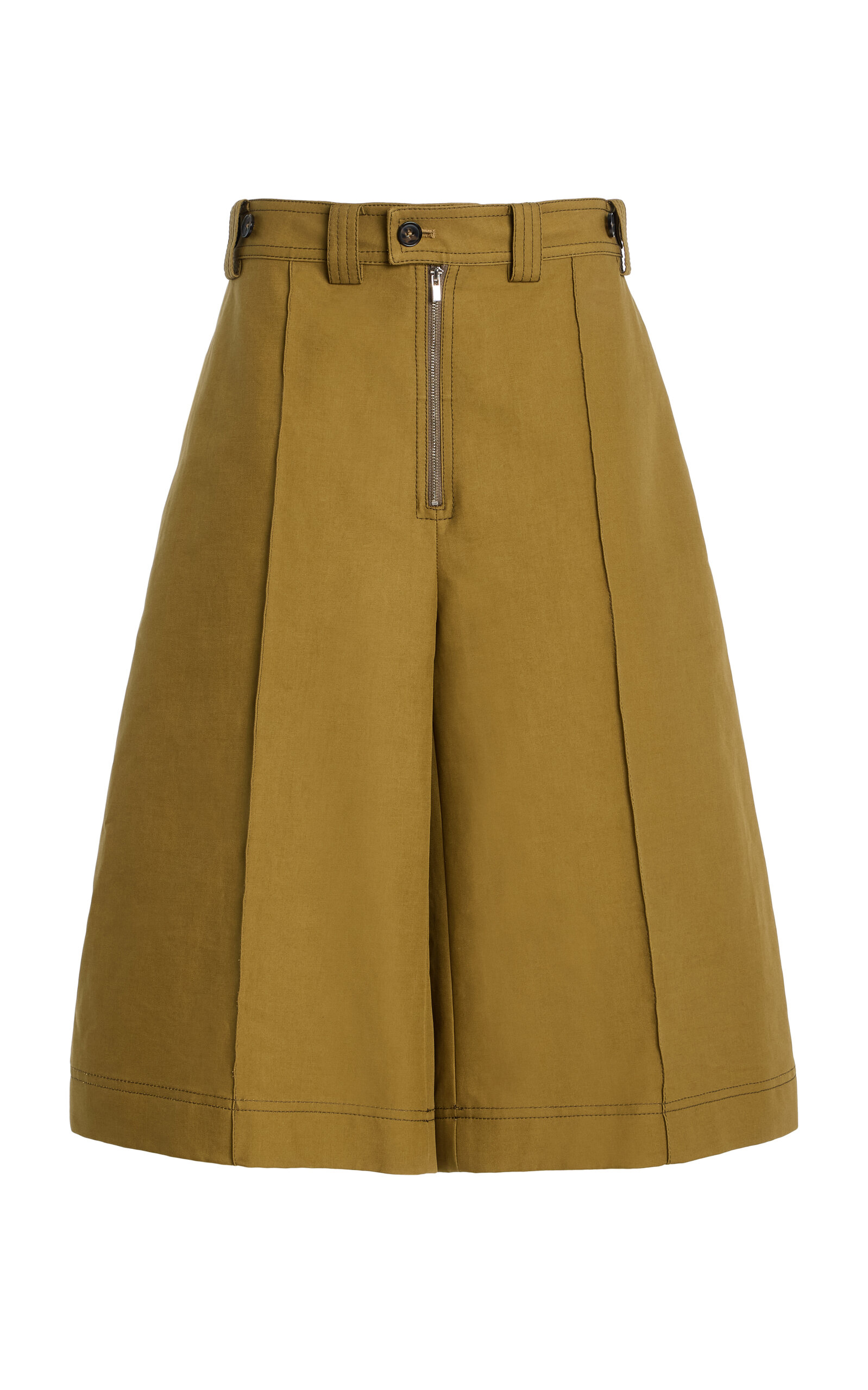 Christopher John Rogers Cotton Culotte Shorts - Olive