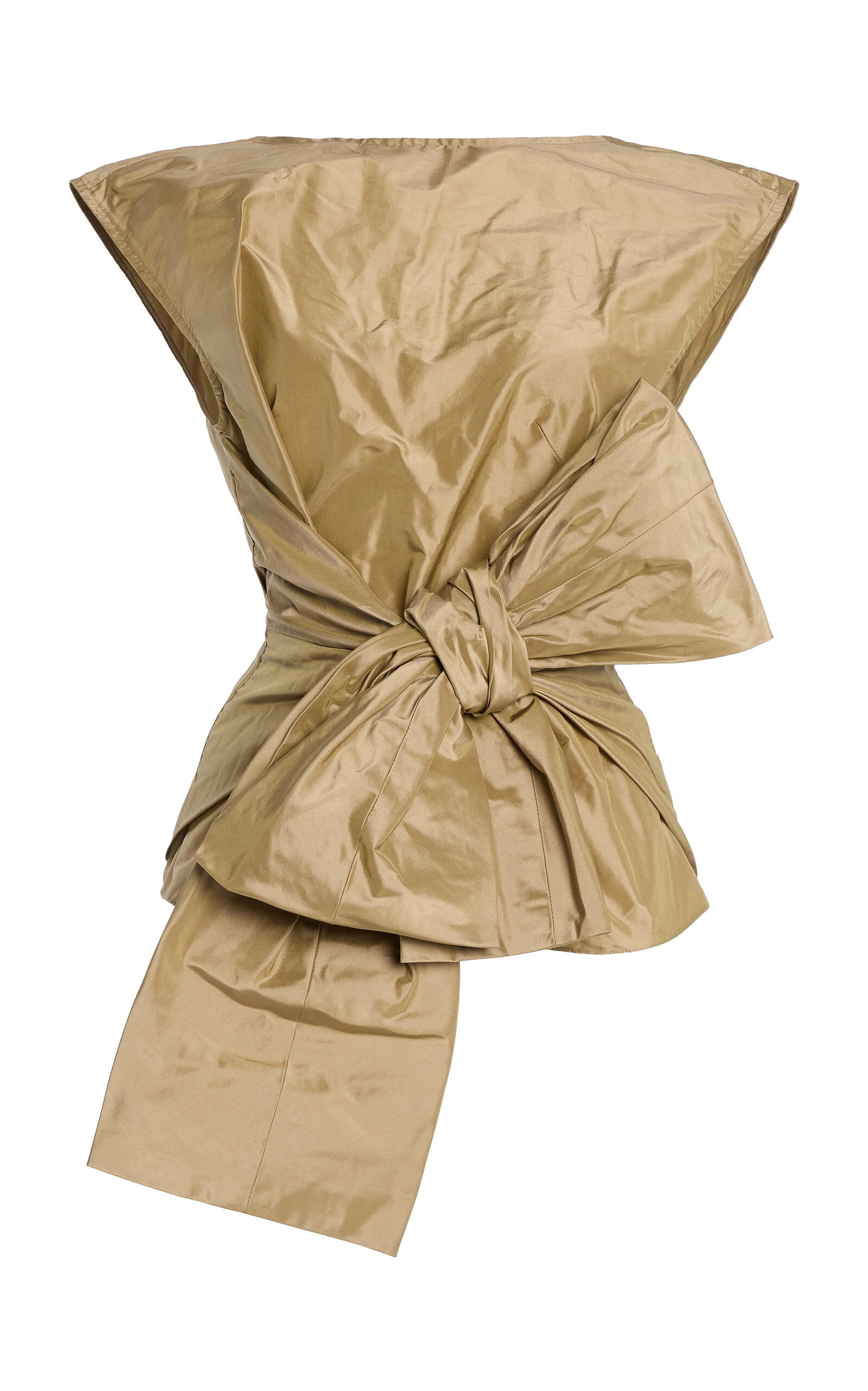 Christopher John Rogers Bow Silk Top In Neutral