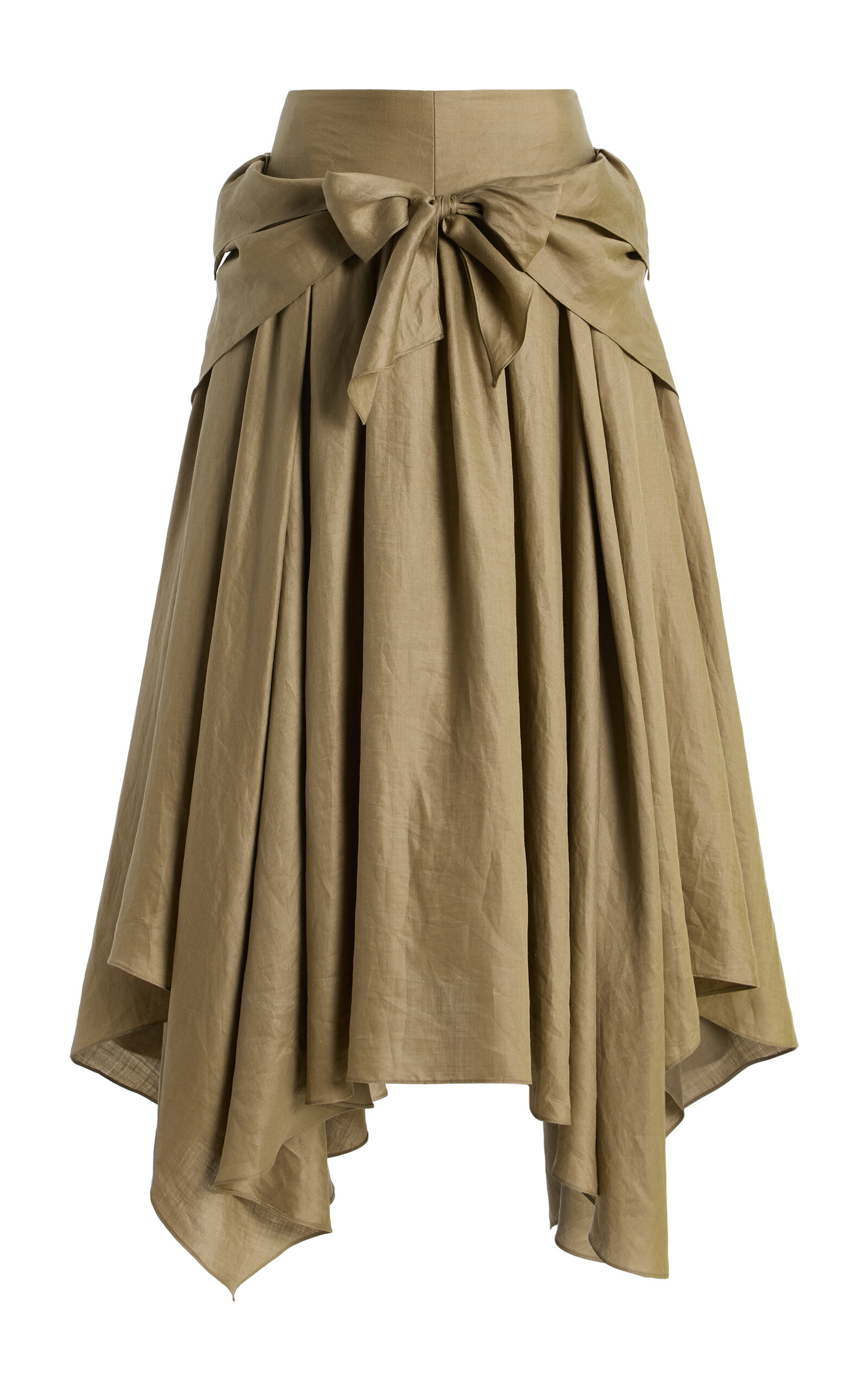 Christopher John Rogers Handkerchief-Hem Maxi Skirt - Khaki