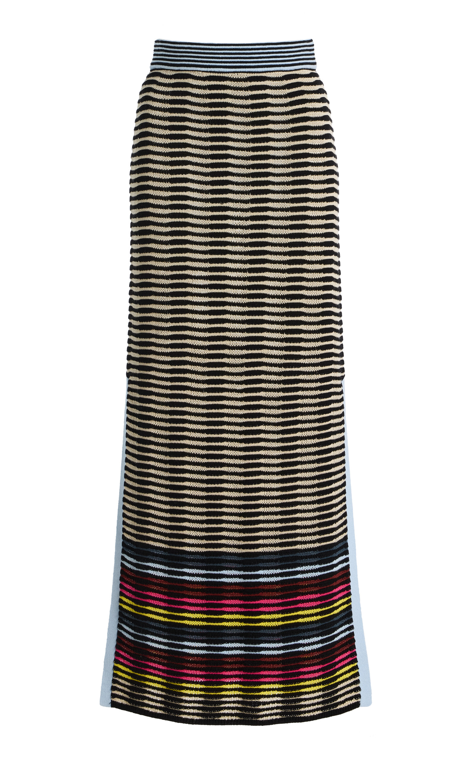 Christopher John Rogers Wave-knit Cotton Pencil Skirt In Multi