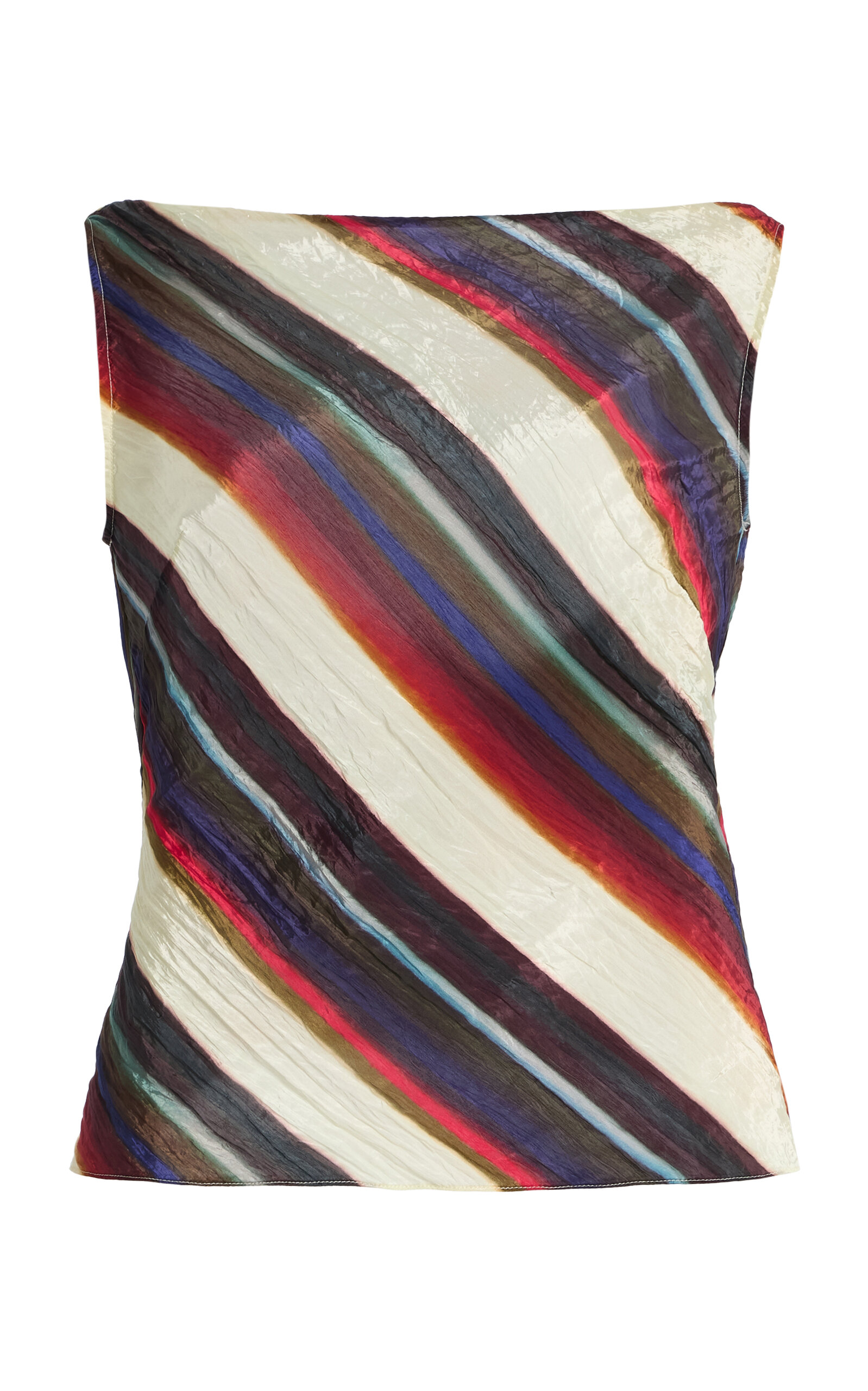 Christopher John Rogers Morris Stripe Sheer Top In Multi