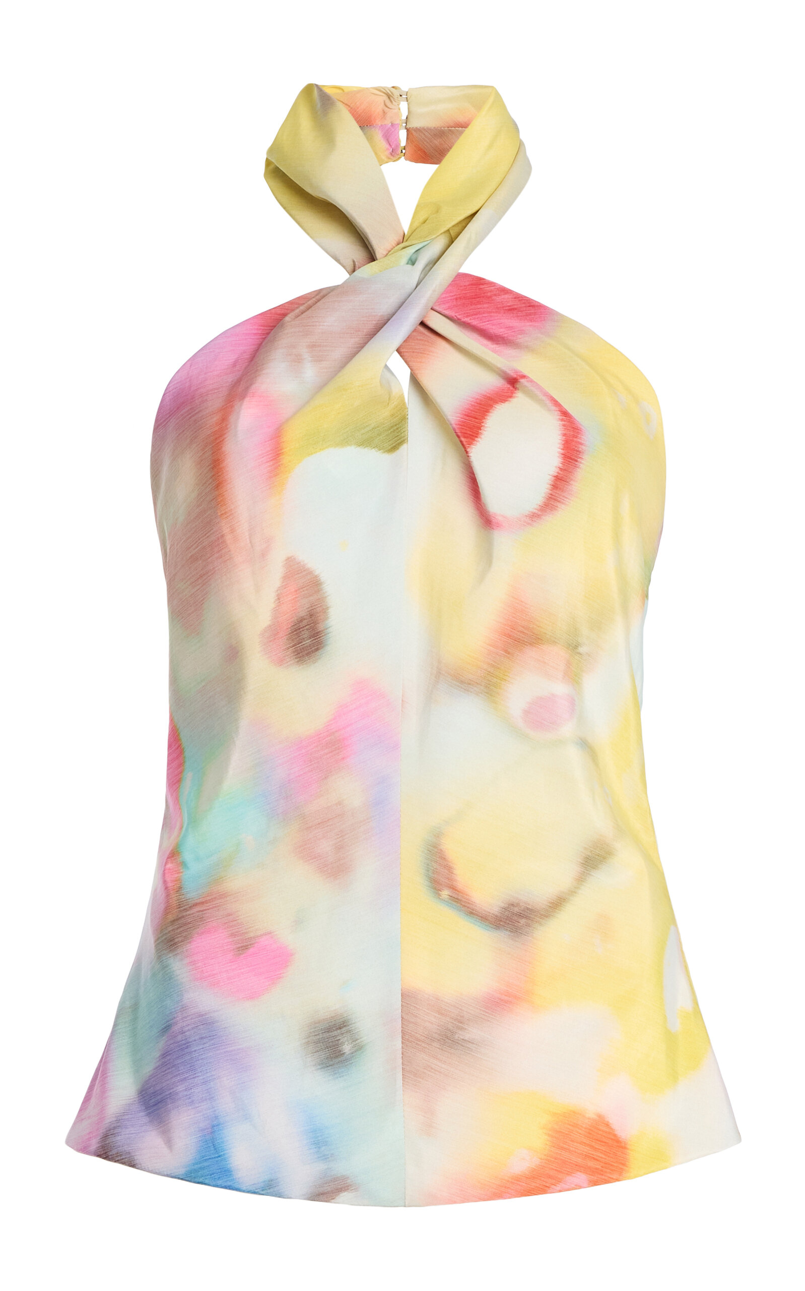 Christopher John Rogers Moonshine Twist-neck Top In Multi