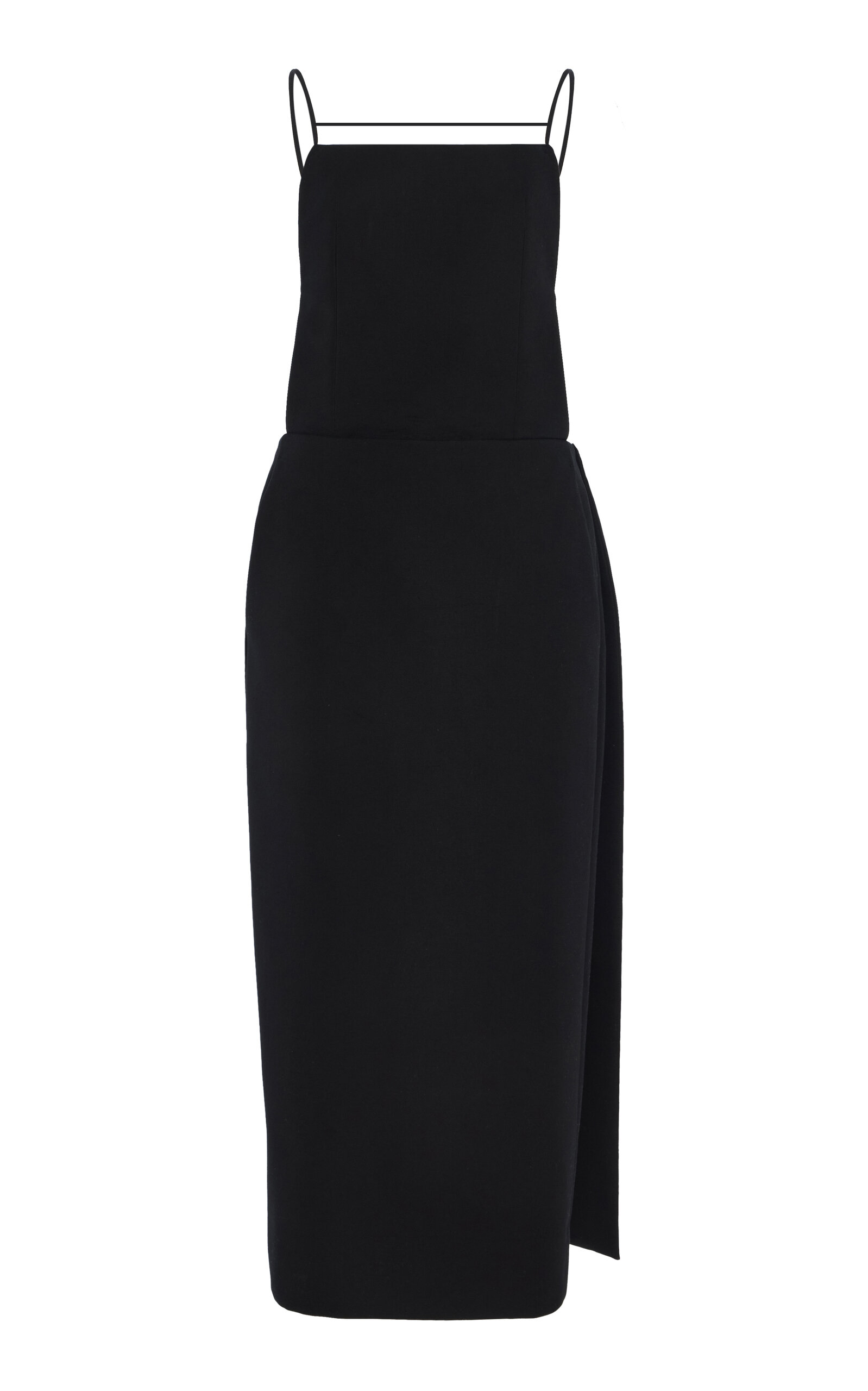Calvin Klein Collection Artemis Apron Cotton Midi Dress In Black
