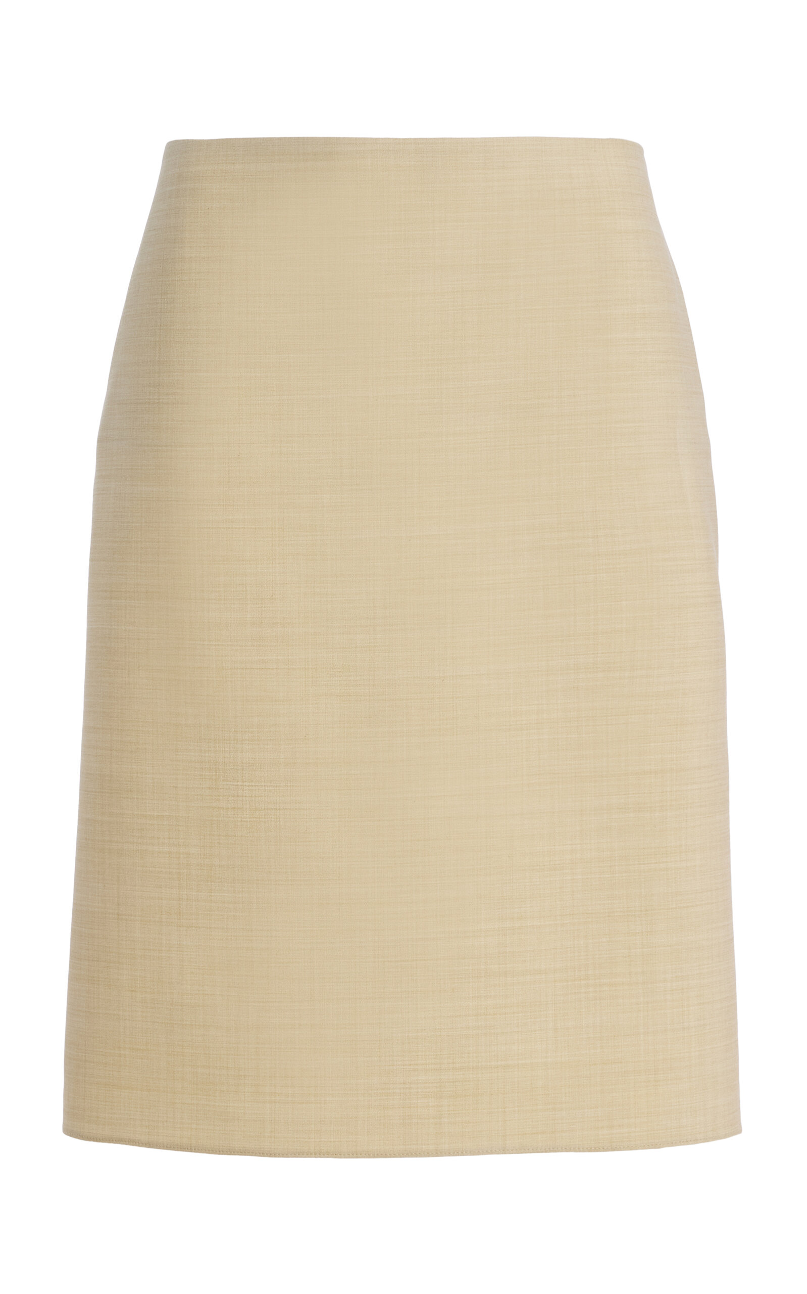 Calvin Klein Collection Lunas Low-rise Wool Knee-length Pencil Skirt In Neutral