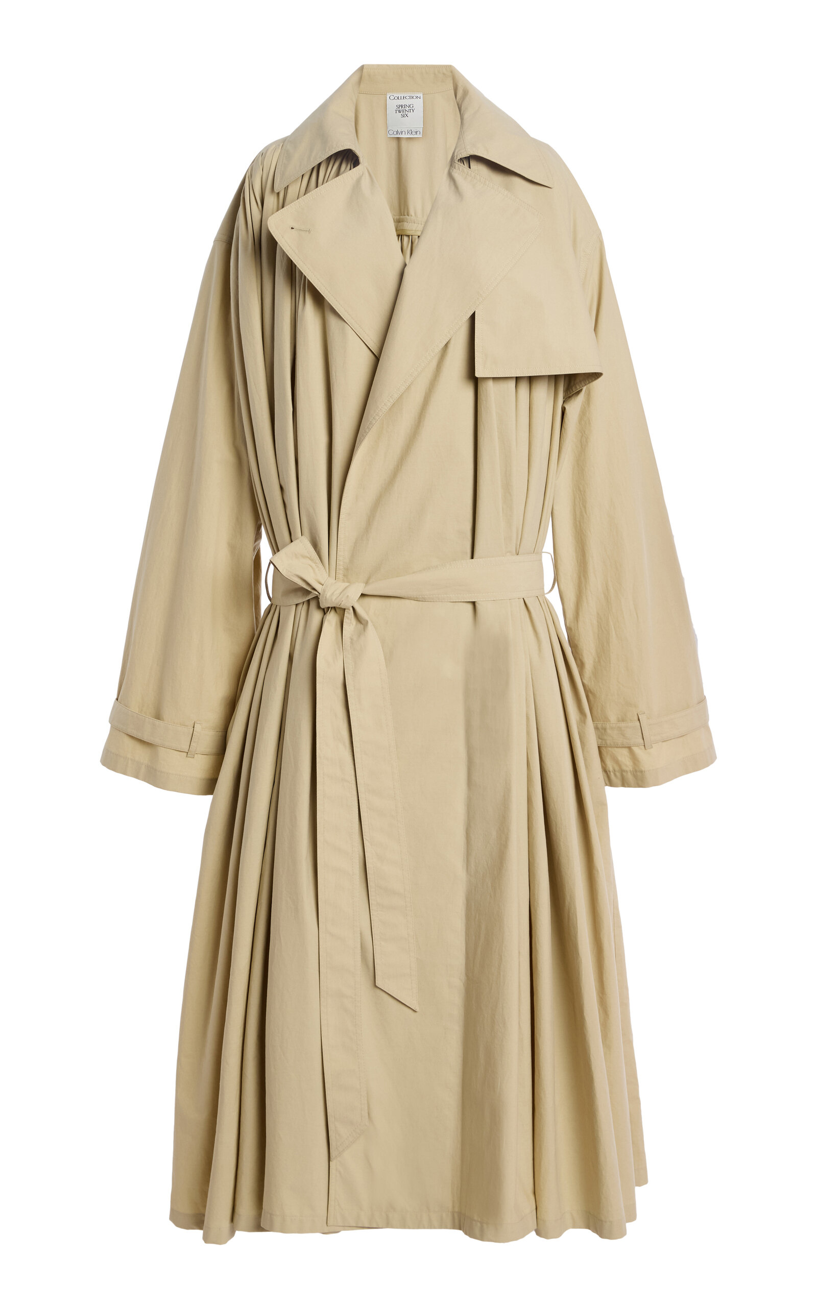 Calvin Klein Collection Jennifer Oversized Cotton Trench Coat - Khaki