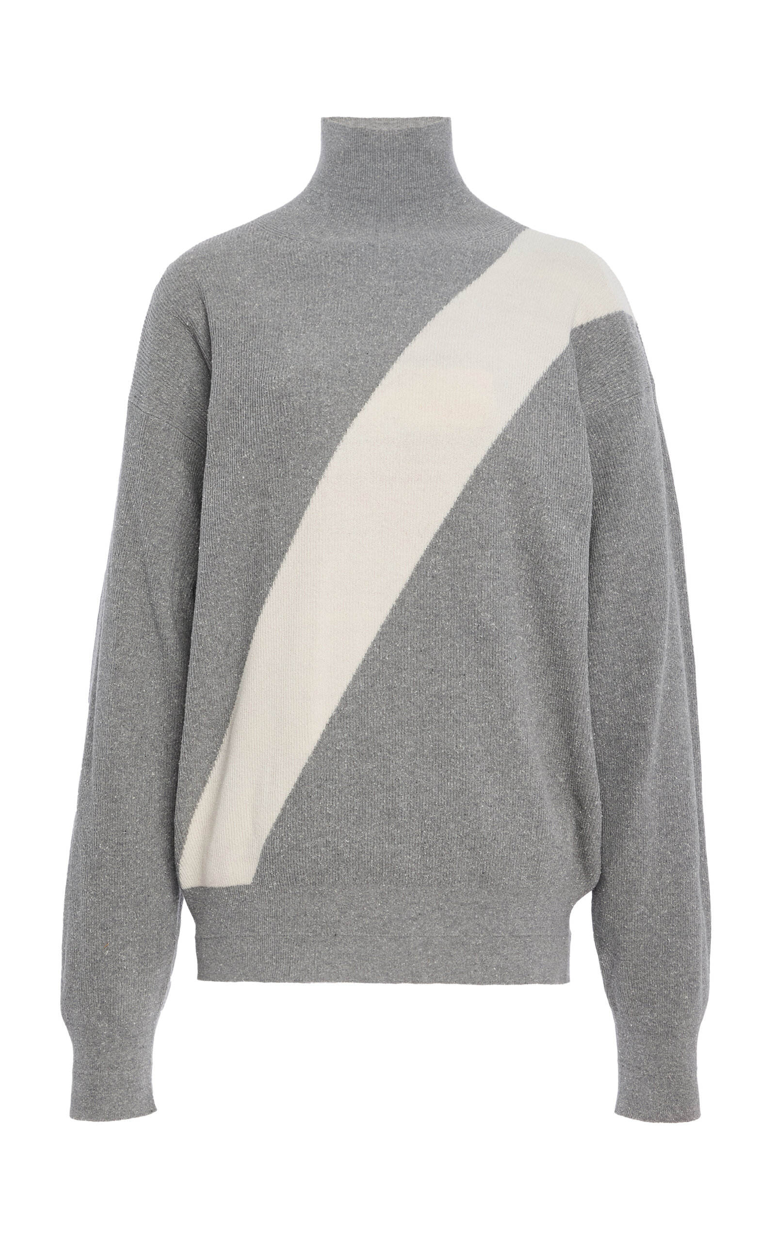 Calvin Klein Collection Britney Rollneck Silk Sweater In Gray