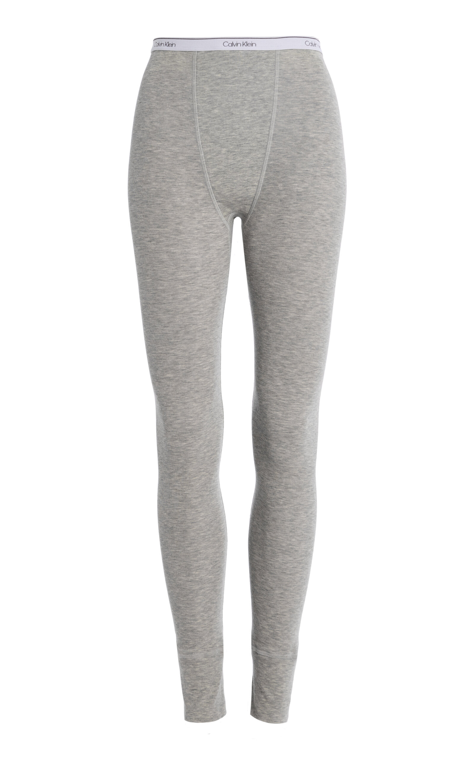 Calvin Klein Collection Rosalie High-rise Cotton-blend Leggings In Gray
