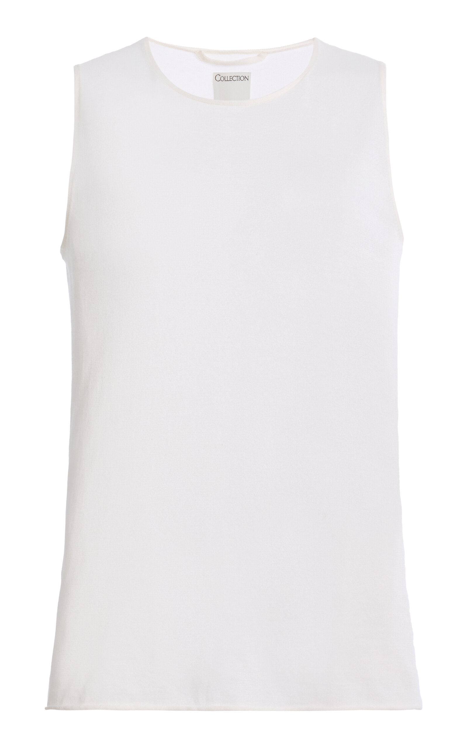 Calvin Klein Collection Knit Cotton-cashmere Tank Top In White