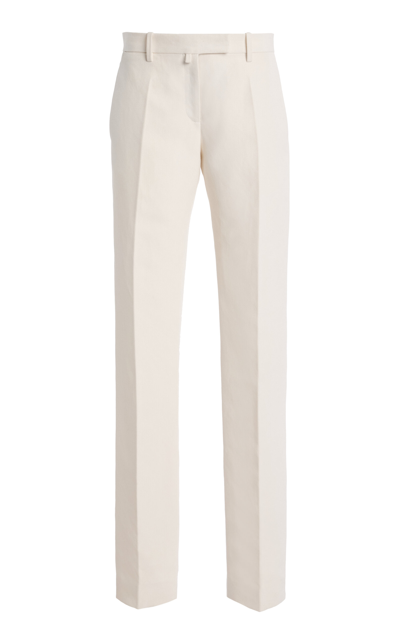 Calvin Klein Collection Slim Silk-blend Straight-leg Pants In White