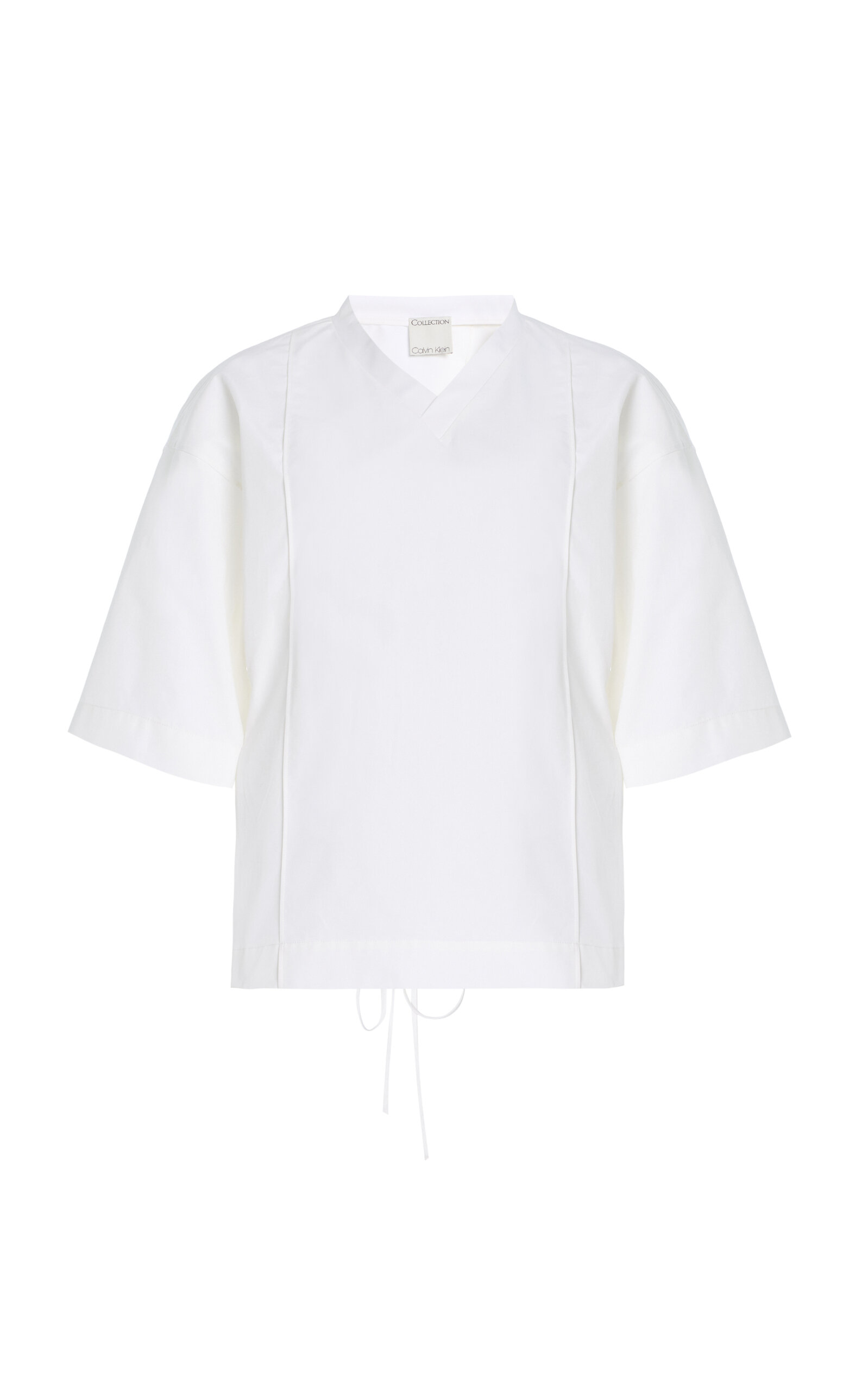 Calvin Klein Collection Quinn Boxy Cotton Wrap Top In White