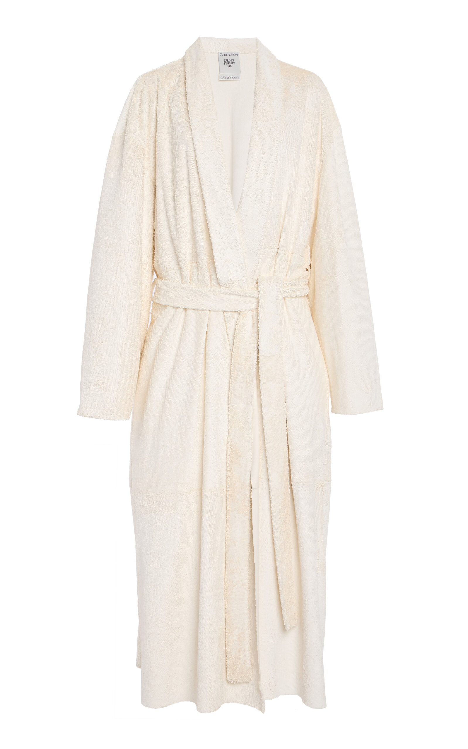 Calvin Klein Collection Delia Deconstructed Leather Coat In White