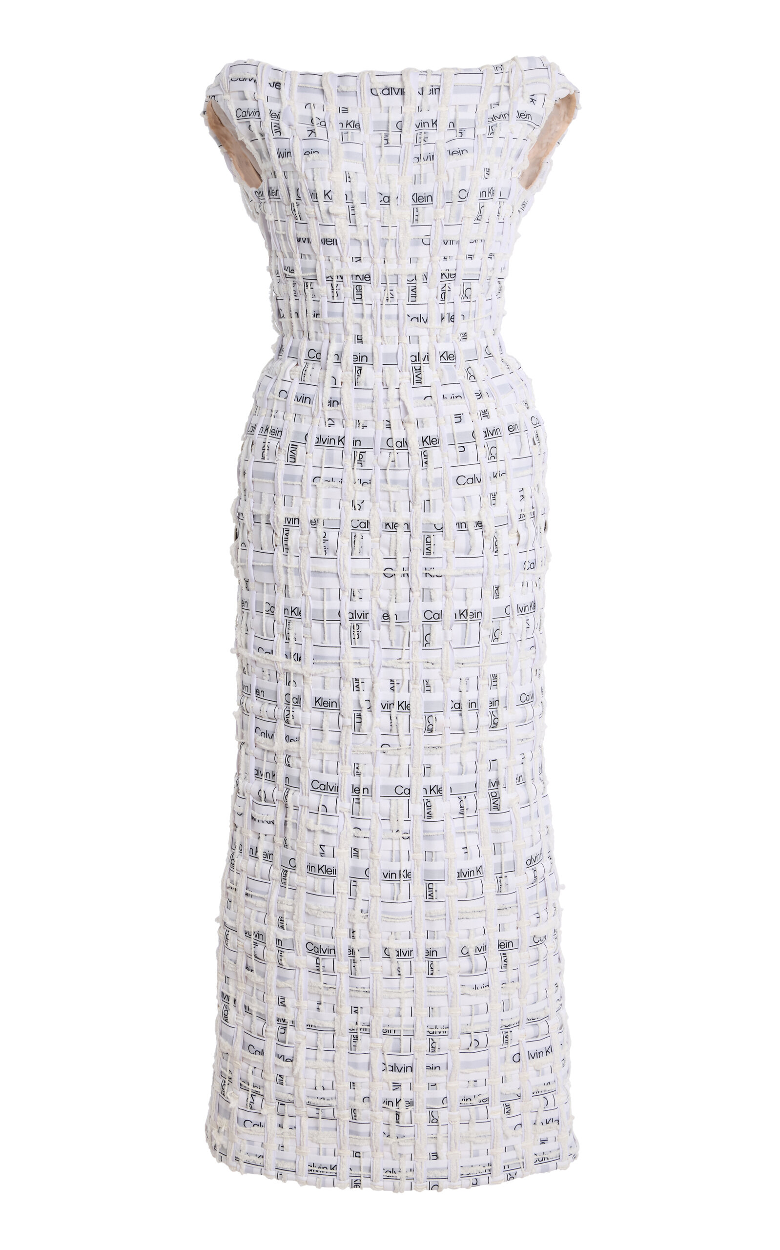 Calvin Klein Collection Elara V-back Column Dress In White