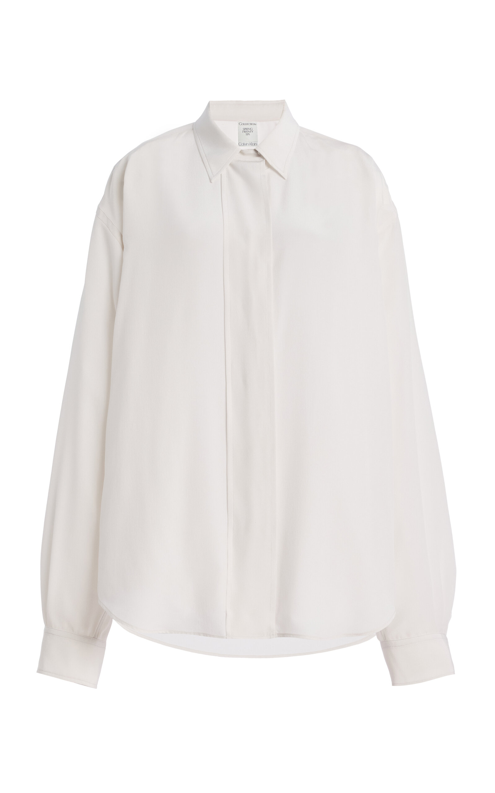 Calvin Klein Collection Amari Oversized Silk Shirt - White
