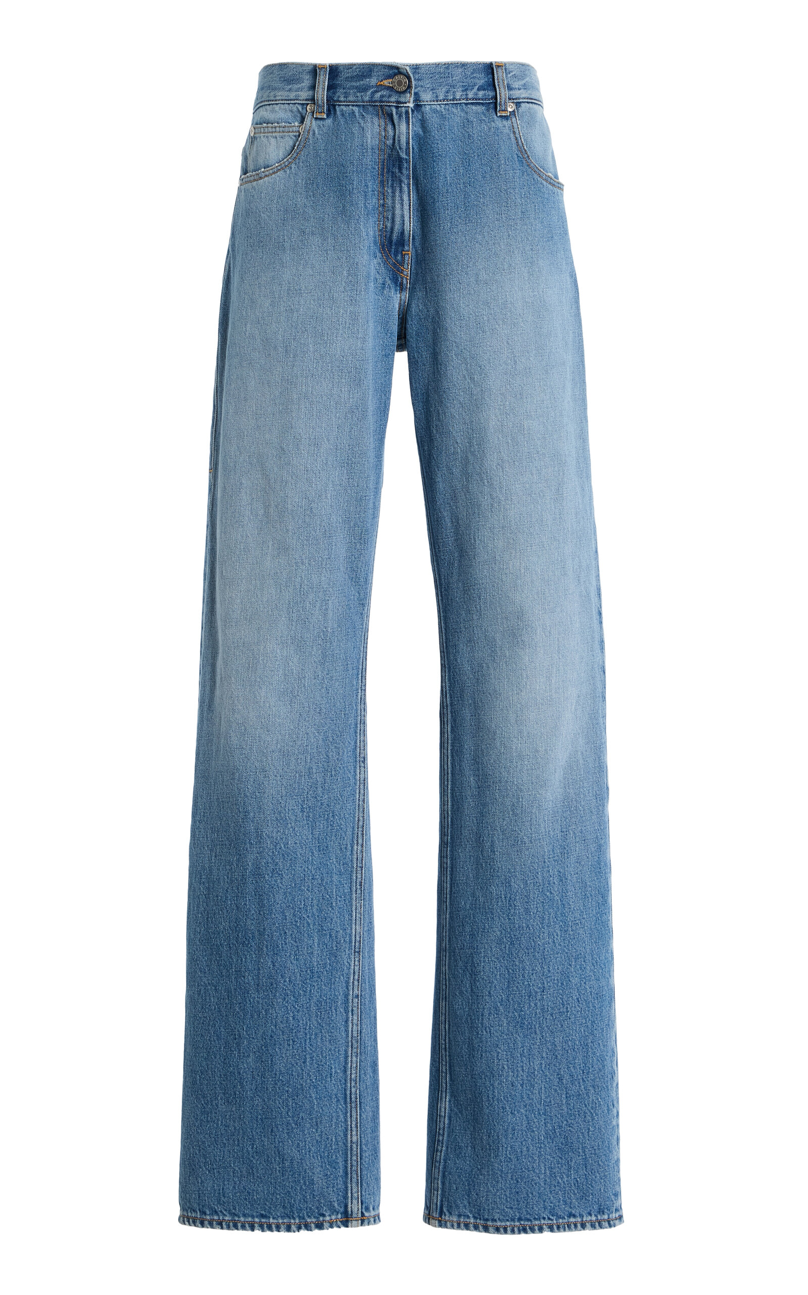 Calvin Klein Collection Low-Rise Denim Straight-Leg Jeans - Light Wash