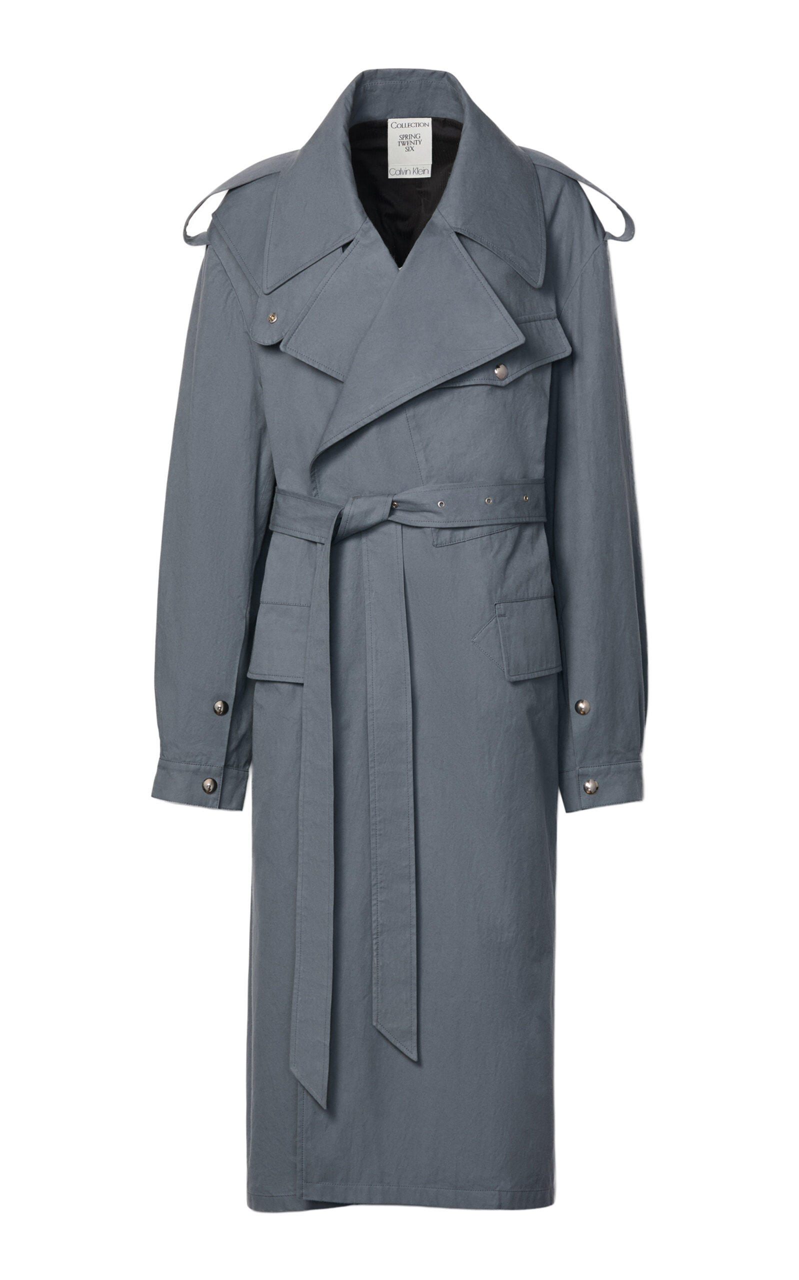 Calvin Klein Collection Oversized Trench Coat In Blue
