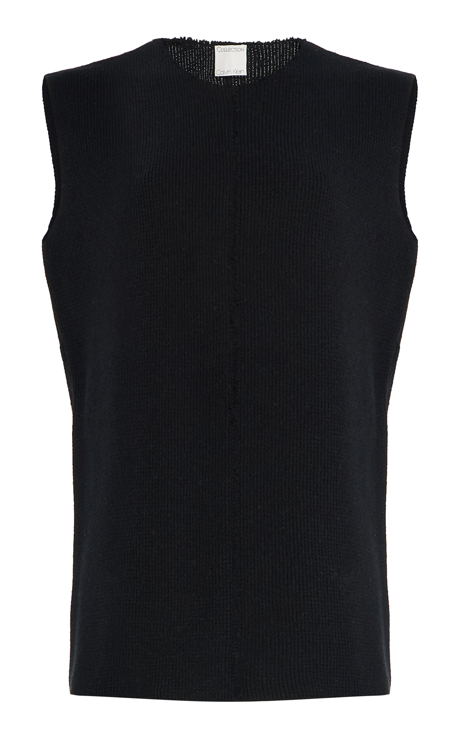 Calvin Klein Collection Sleeveless Silk Tunic In Black