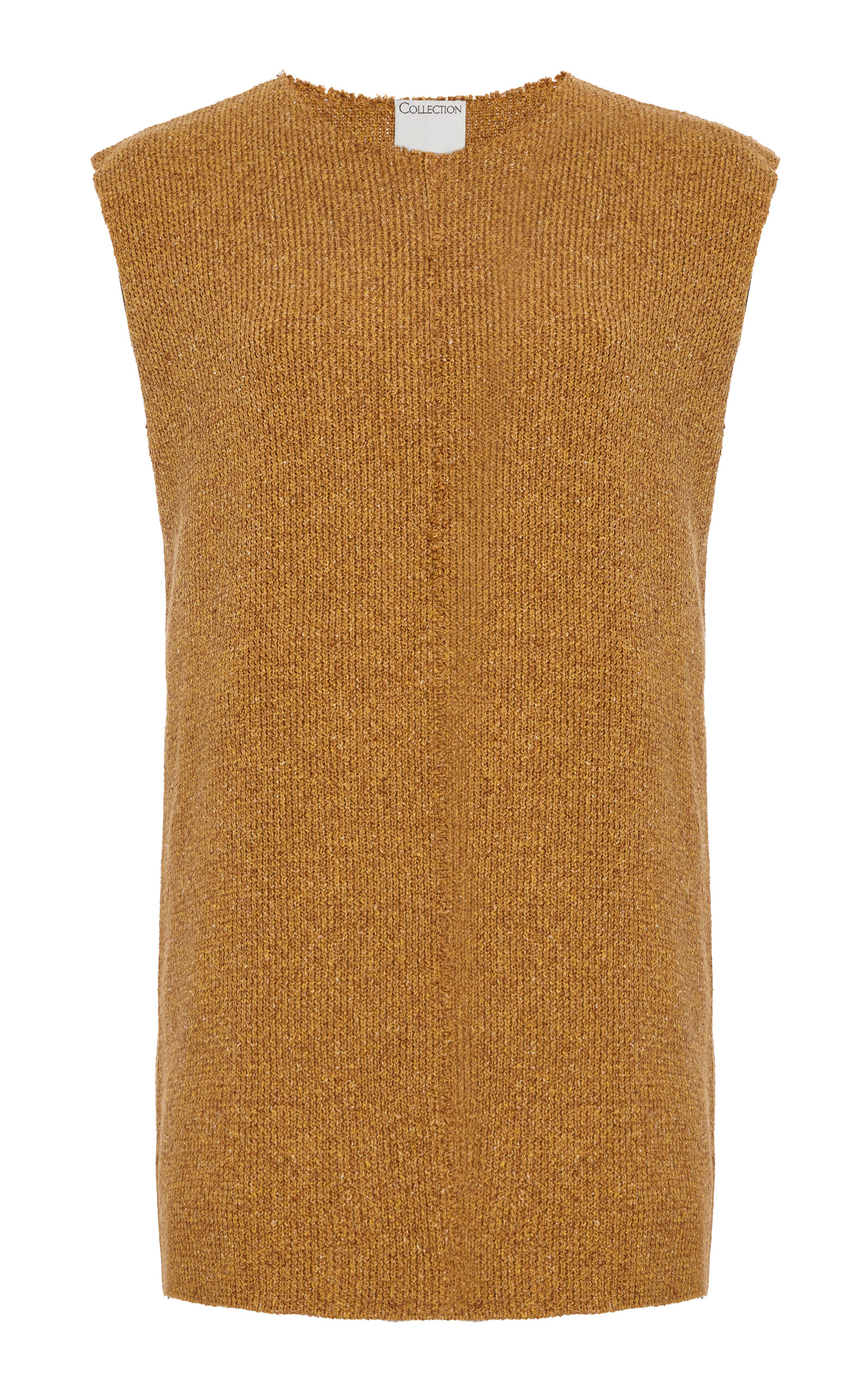 Calvin Klein Collection Sleeveless Silk Tunic In Brown