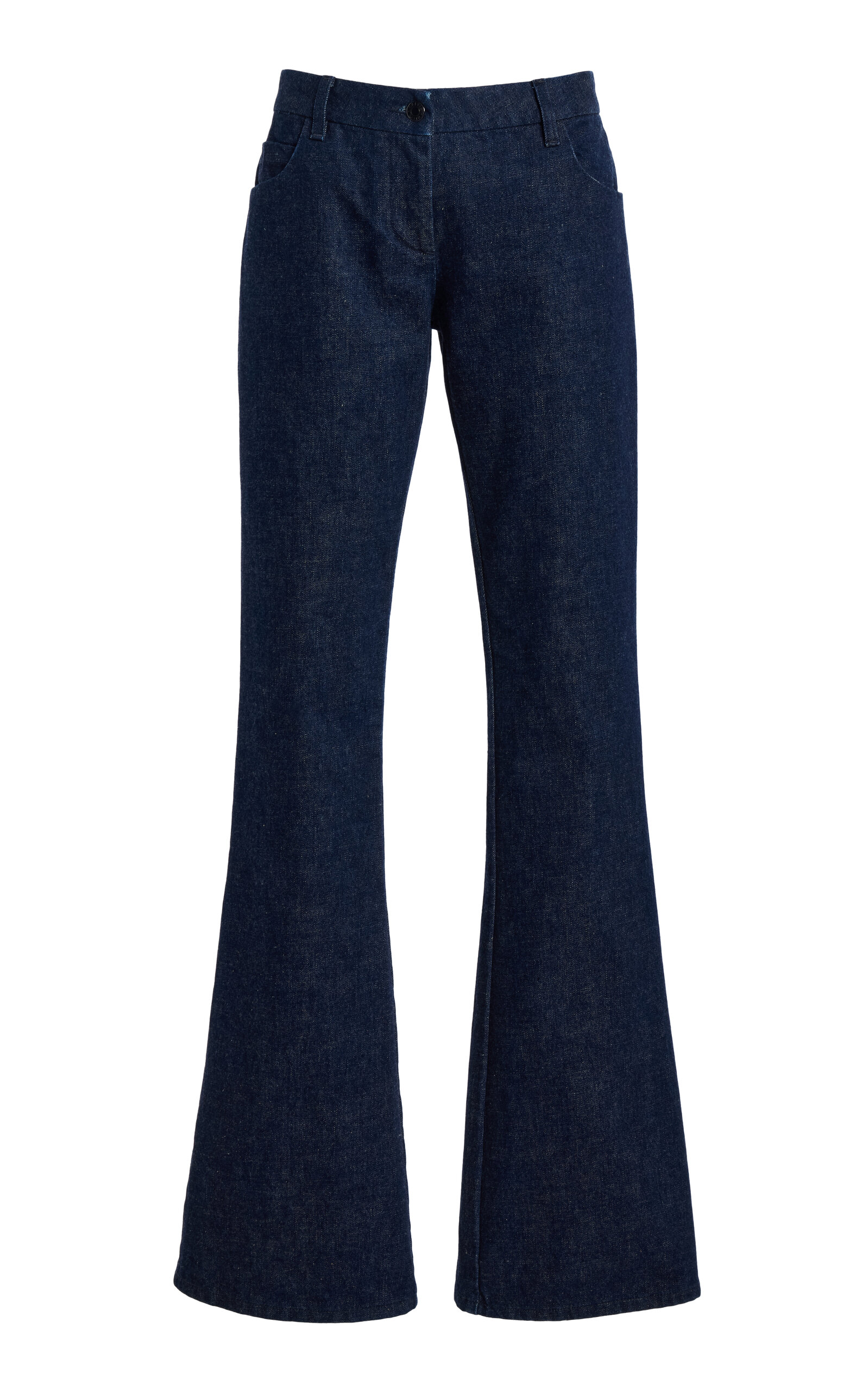 Calvin Klein Collection Low-rise Denim Flared Jeans In Blue