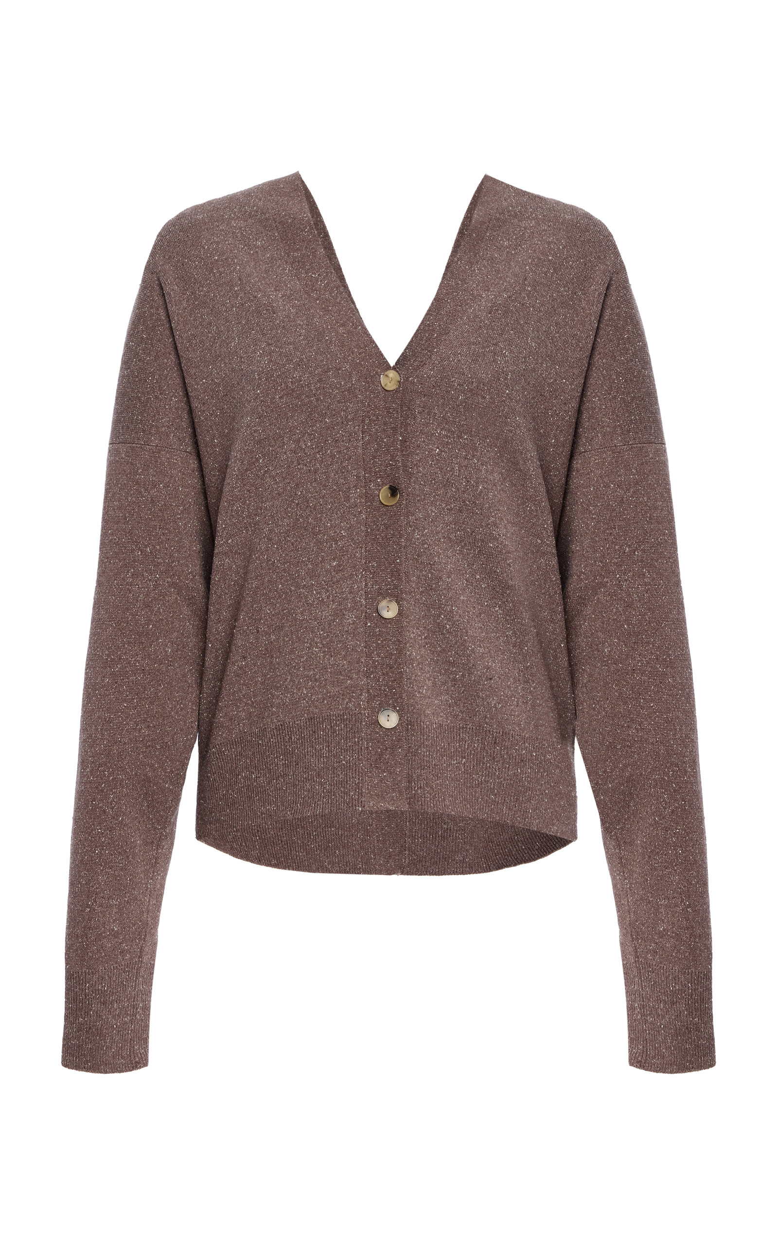 Calvin Klein Collection V-neck Silk Cardigan In Neutral