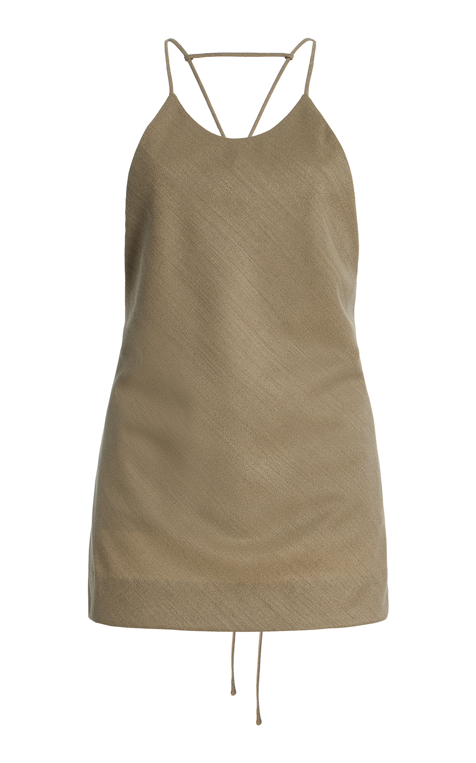 Calvin Klein Collection Augusta Halter Neck Wool-blend Top In Brown
