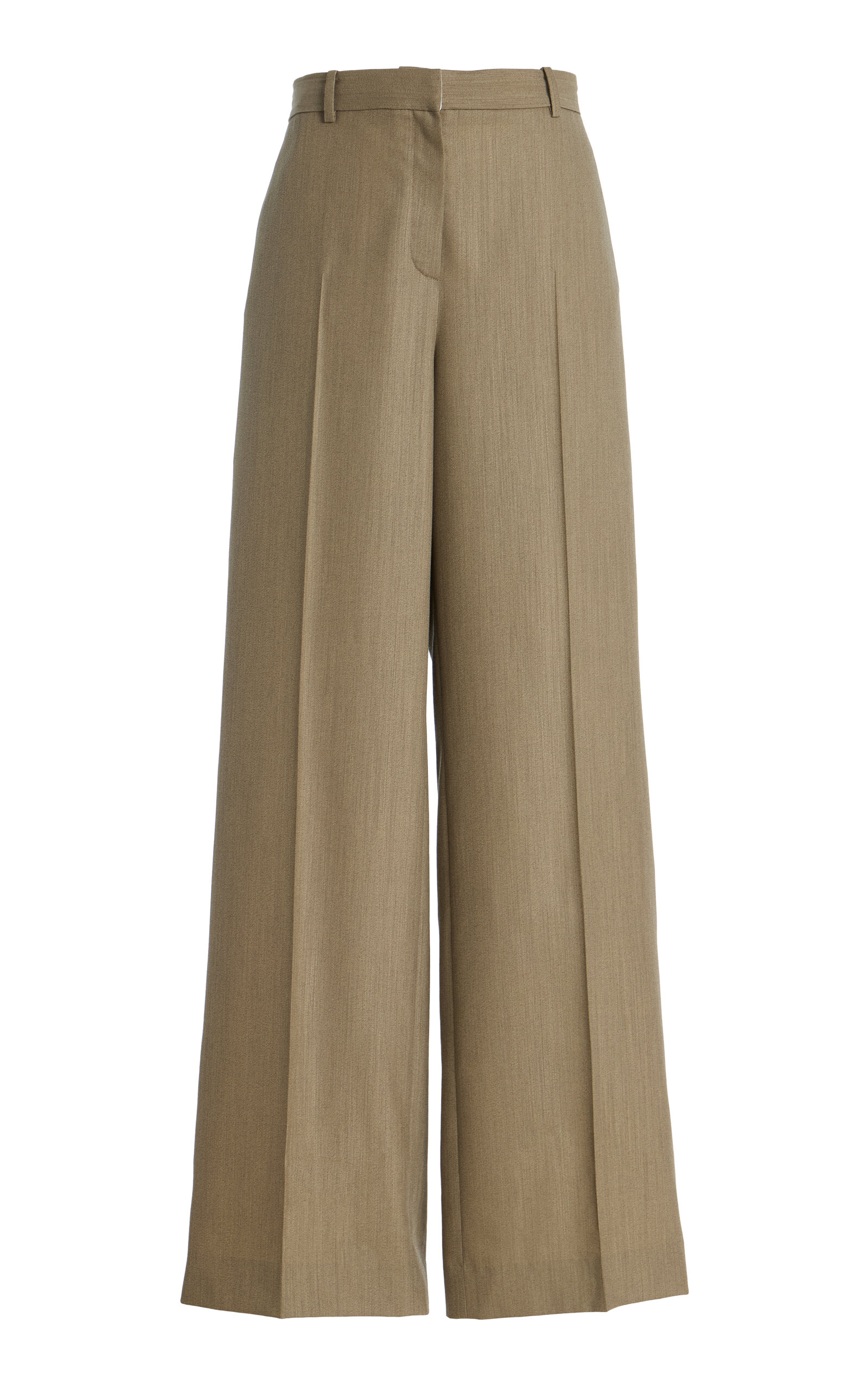 Calvin Klein Collection Fernanda Oversized Wool-blend Straight-leg Pants In Brown