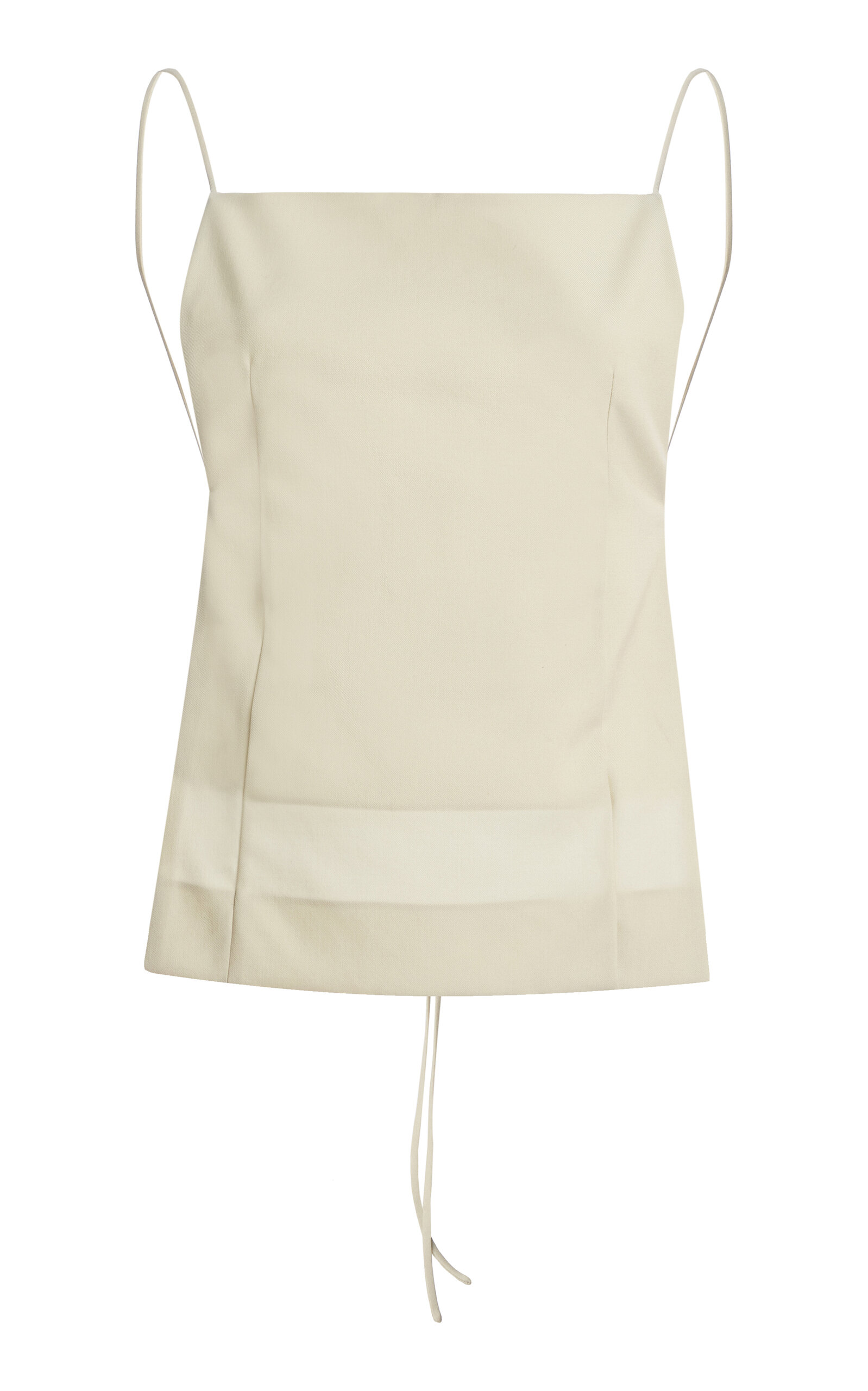 Calvin Klein Collection Ayanna Open-back Wool Top In Neutral