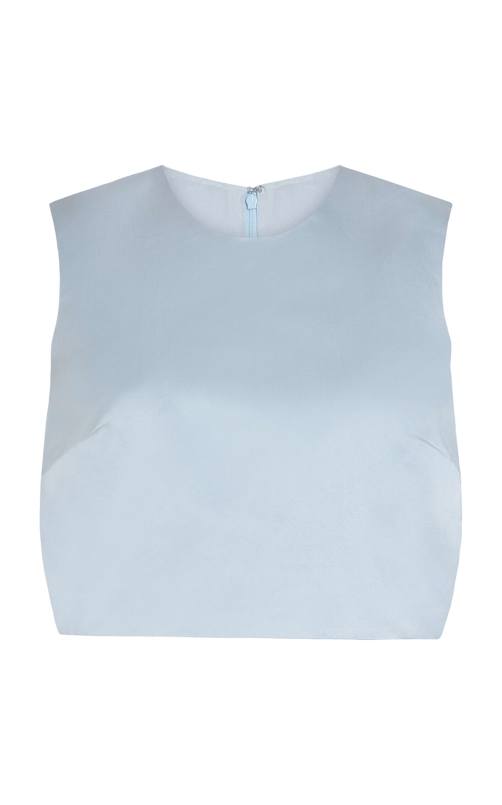 Markarian Kitty Pleated Satin Top In Blue