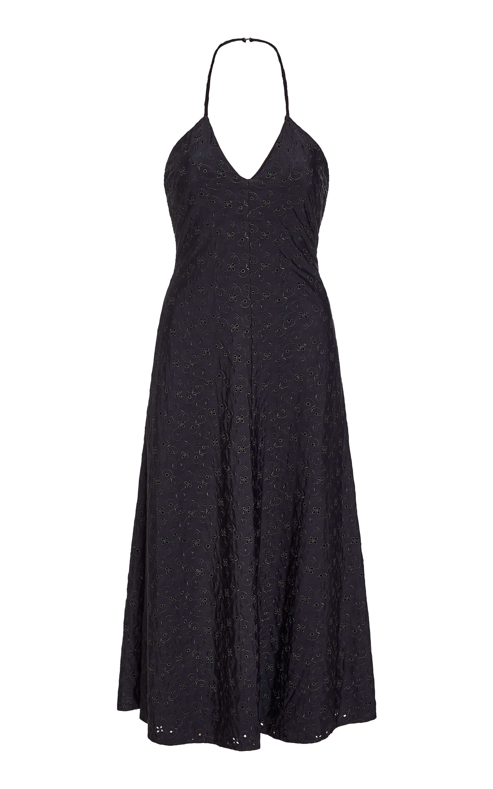Markarian Sylvette Eyelet Jersey Midi Halter Dress