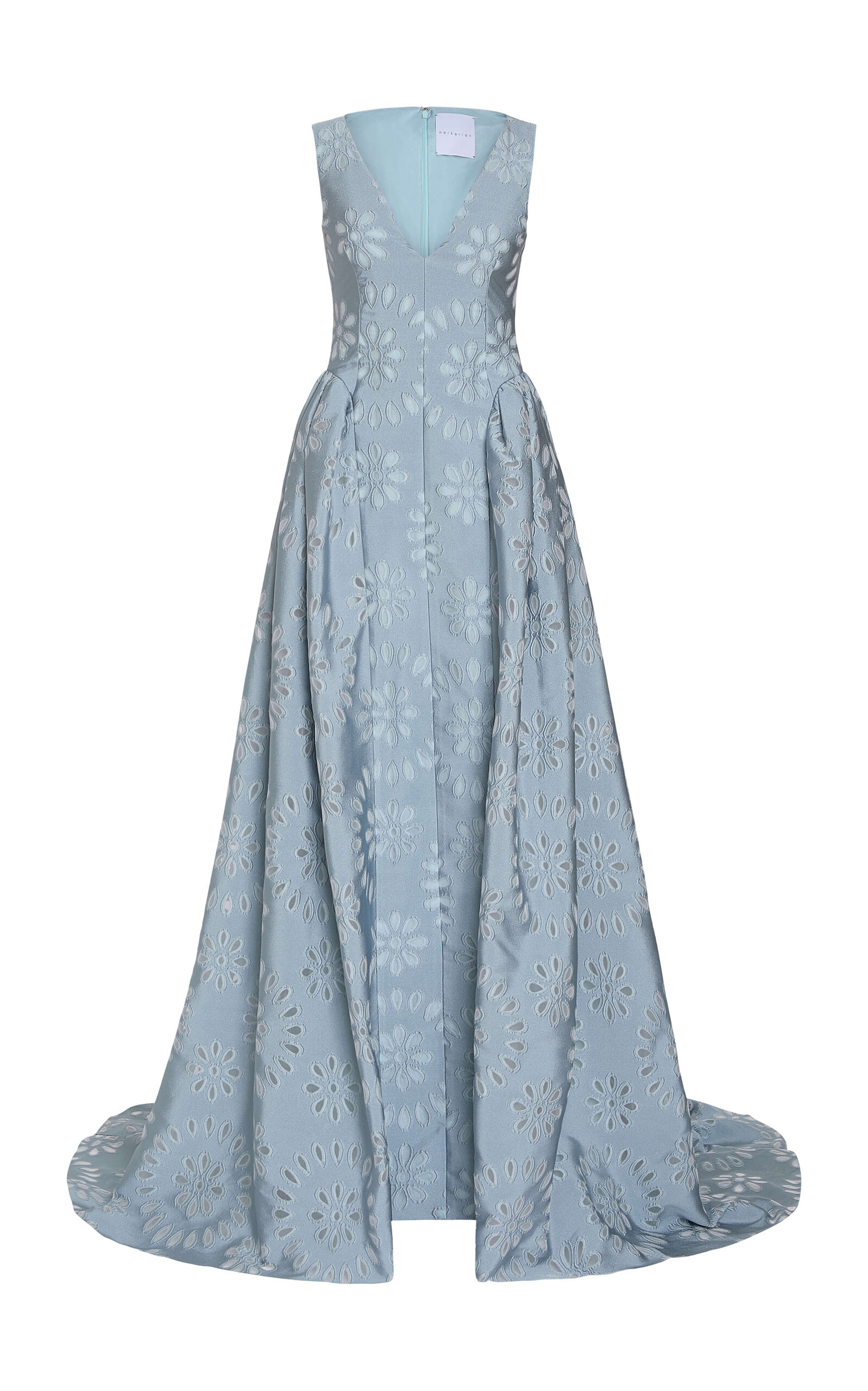 Markarian Rosebay Sleeveless Burnout Gown In Blue