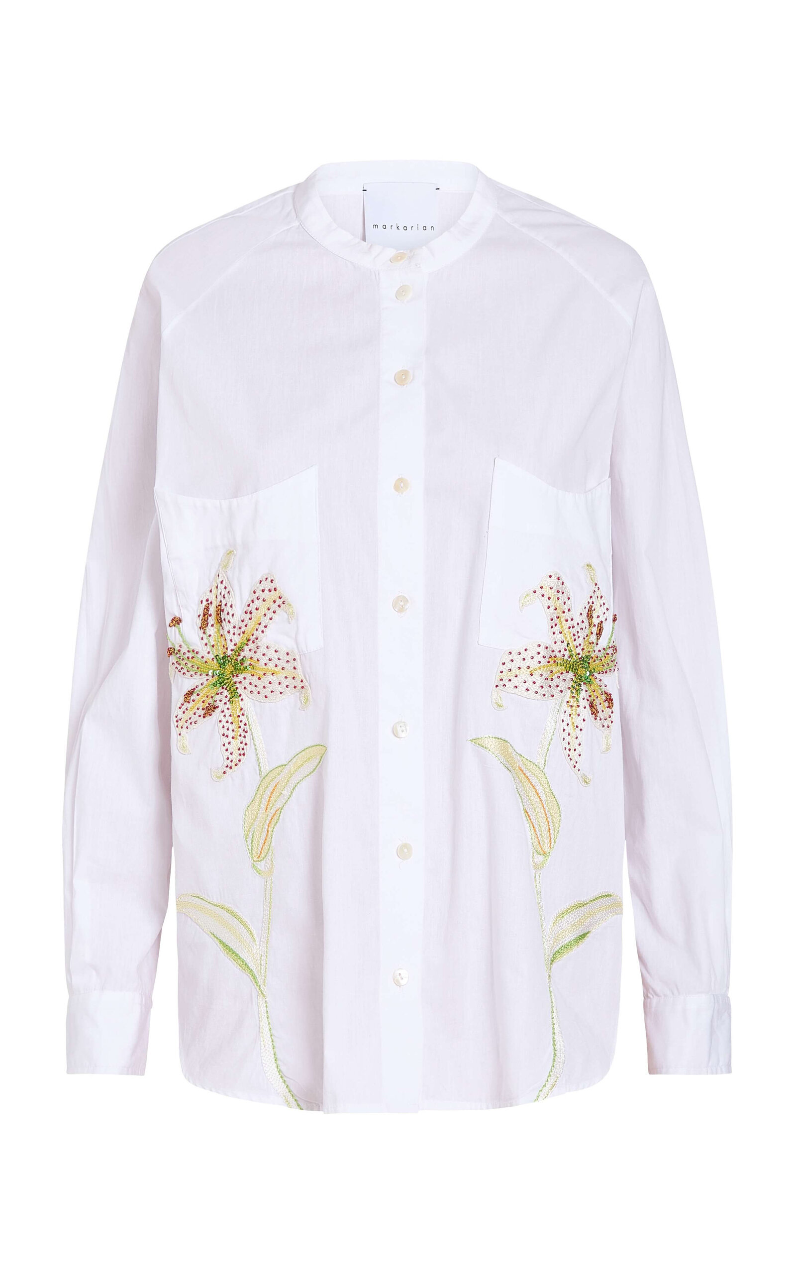 Markarian Margery Tigerlily-Beaded Cotton Shirt - Multi