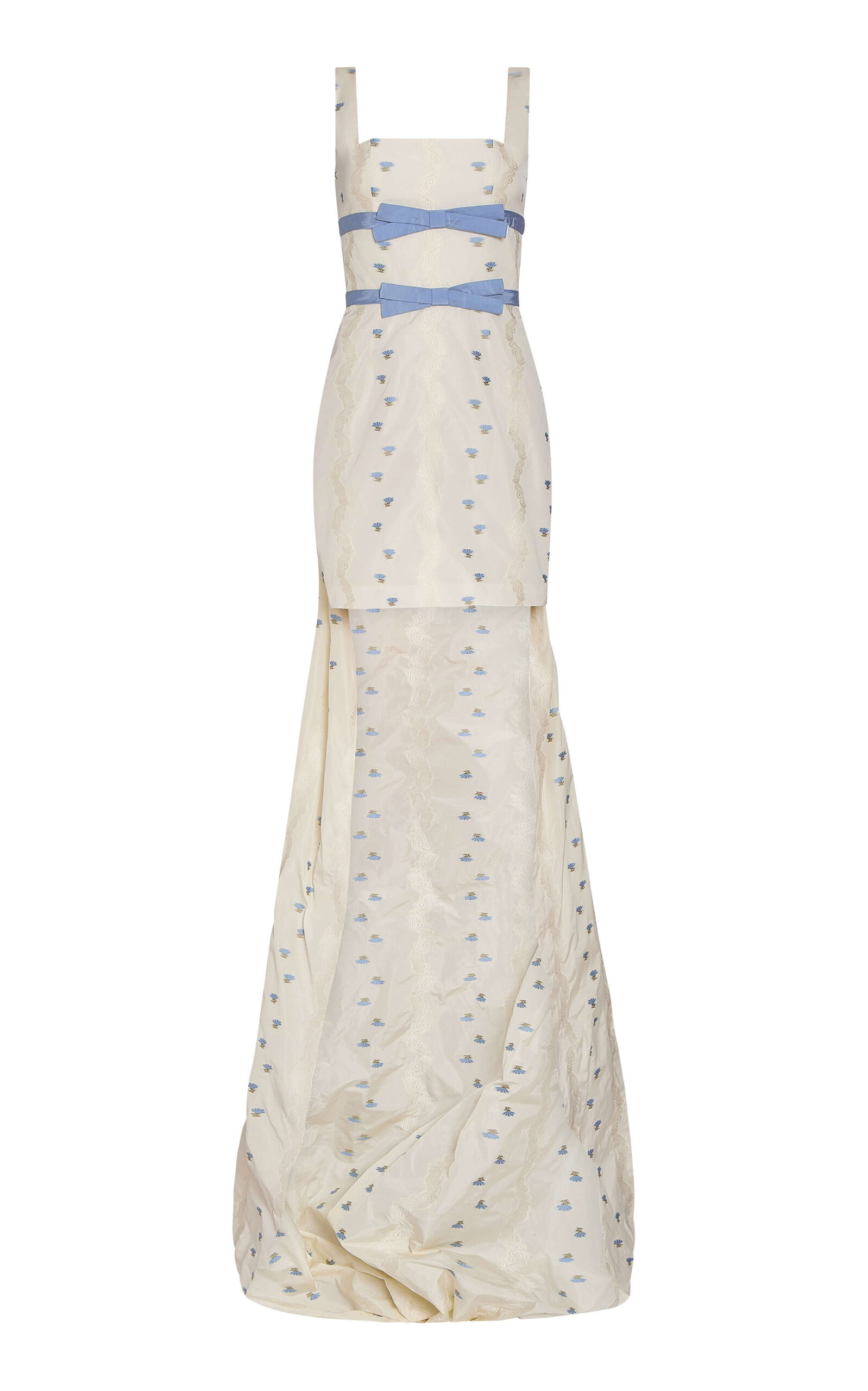 Markarian Harriet Convertible Bow-detailed Striped Taffeta Mini Dress In Neutral