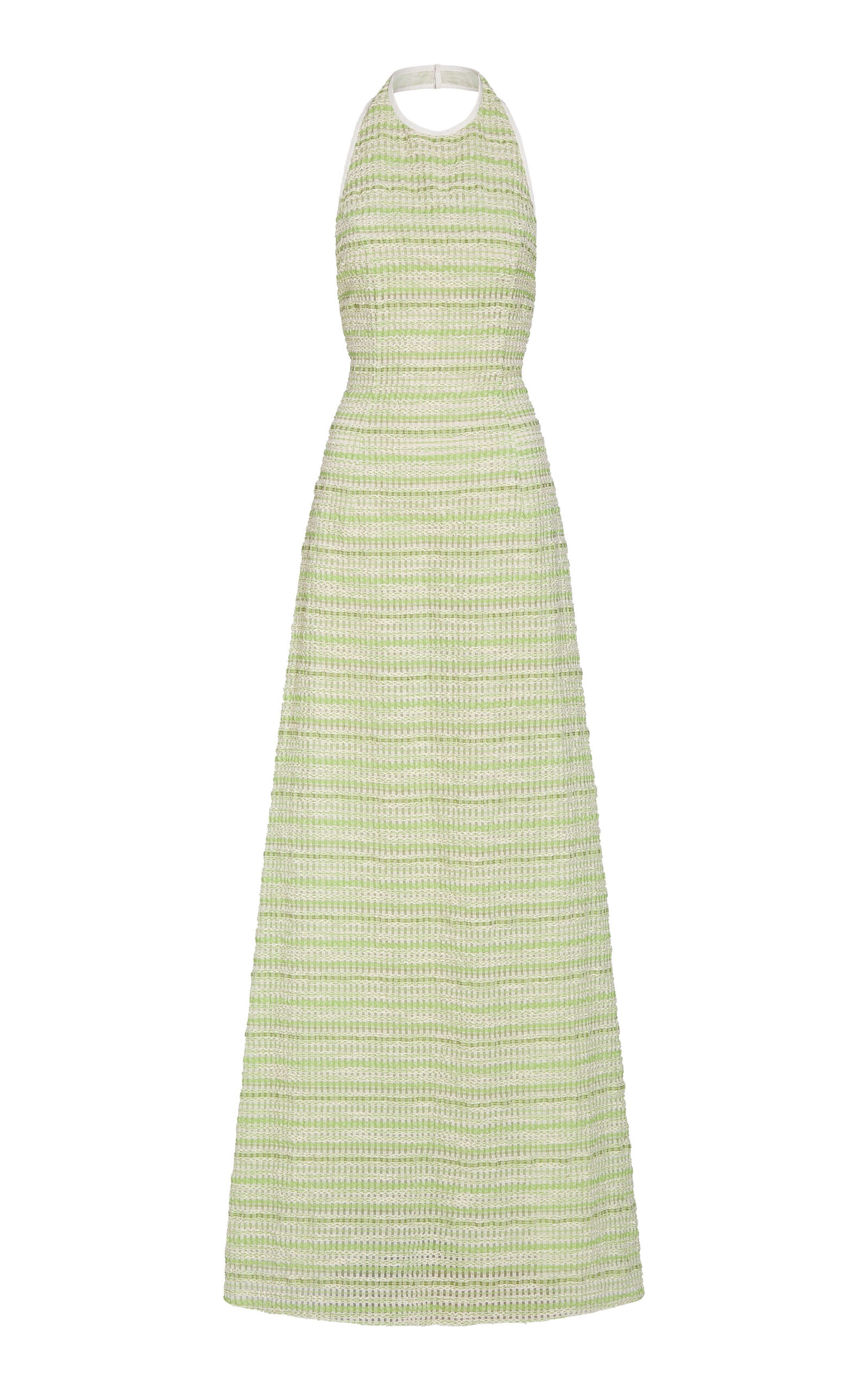 Markarian Sahara Striped-Organza Halter Gown - Green